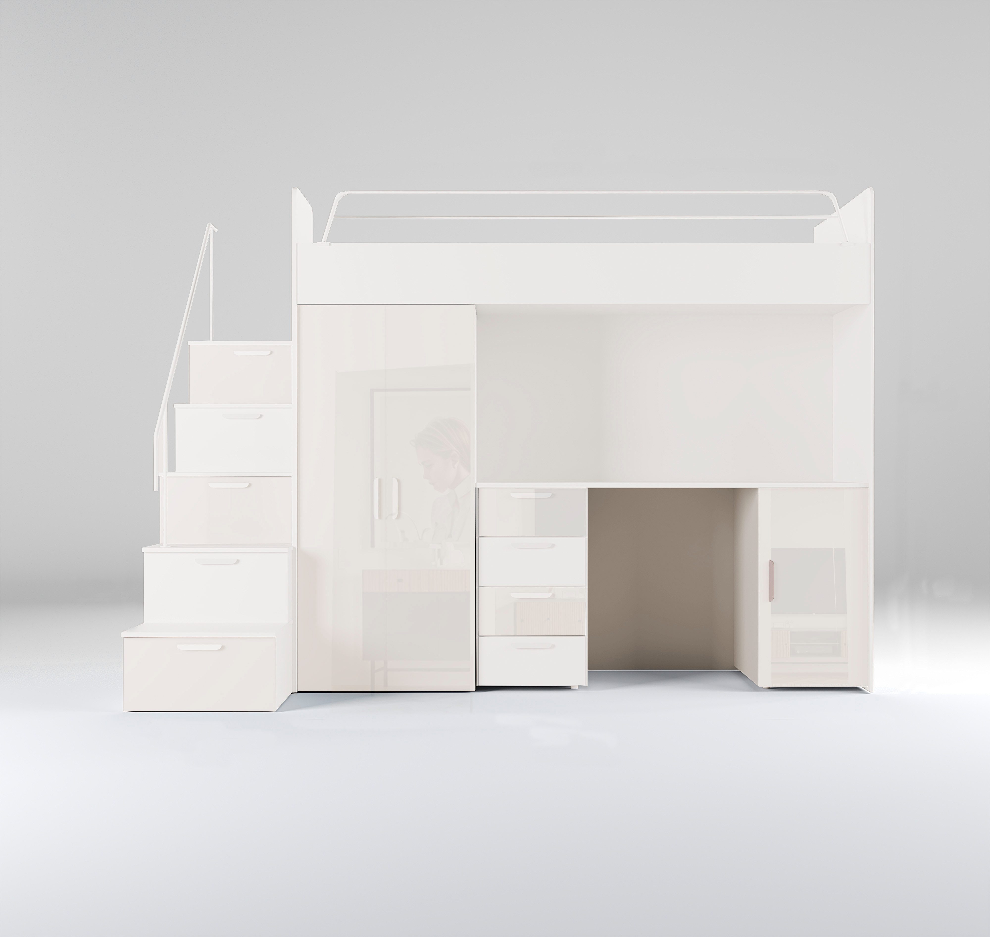 Luxusbetten24 Hochbett Kinderhochbett Dream mit Schreibtisch, günstig online kaufen