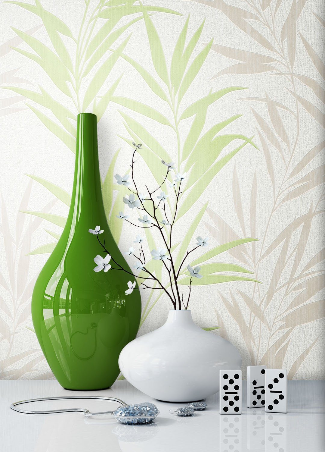 Newroom Vliestapete, Blumentapete Grün Wallpaper Floral Blumen Tapete  Pflanzen Wohnzimmer Schlafzimmer Büro Flur online kaufen | OTTO