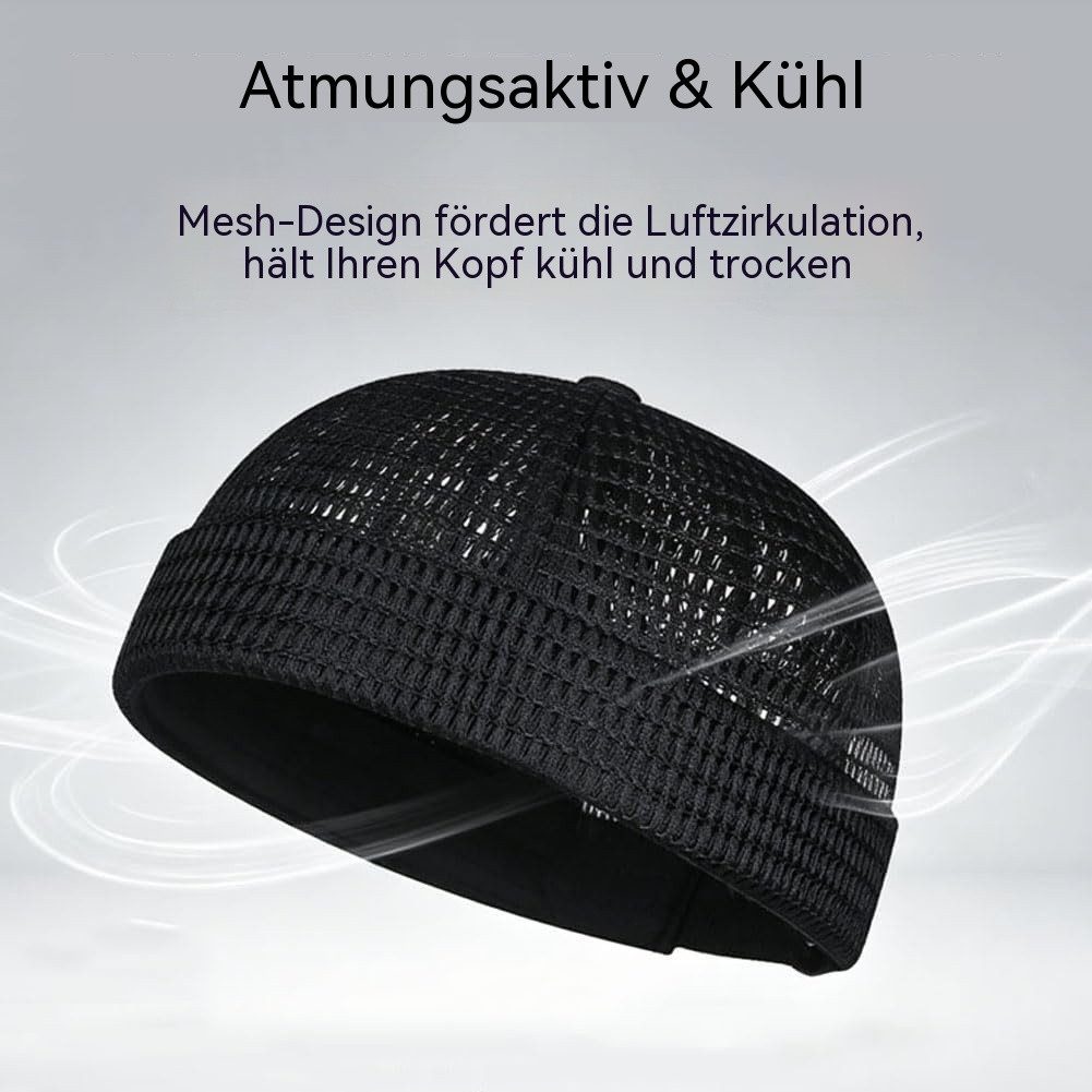 Zaewry Dockermütze Docker-Cap Herren Seemannsmütze Hafenmütze Basecap Randlose Docker-Mütze für Damen Herren Leichte Mesh-Totenkopf-Kappe – Bild 5 von 5