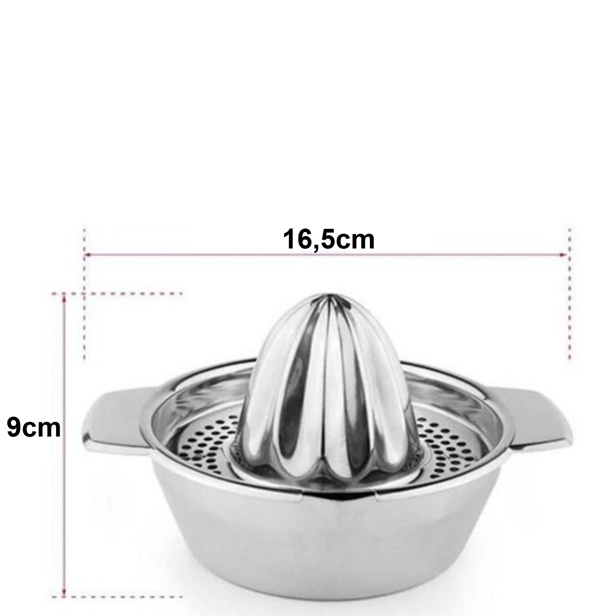 BAYLI Mörser Bayli Zitruspresse manuell aus Edelstahl, Ø12.5cm Saftpresse, Zitron