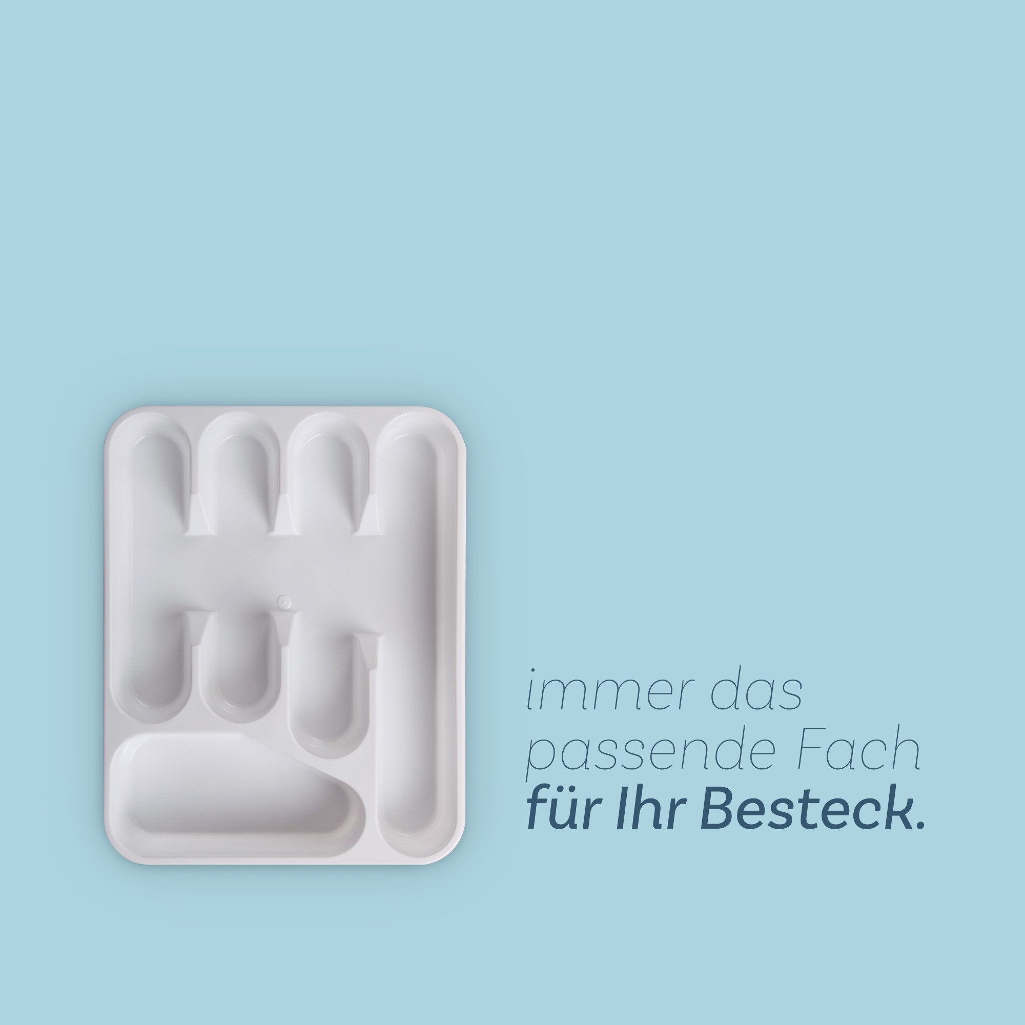 Pro Home Besteckkasten aus PP Kunststoff, 33,5x26x4,5 cm, Besteckeinsatz für handelsübliche Schubladen
