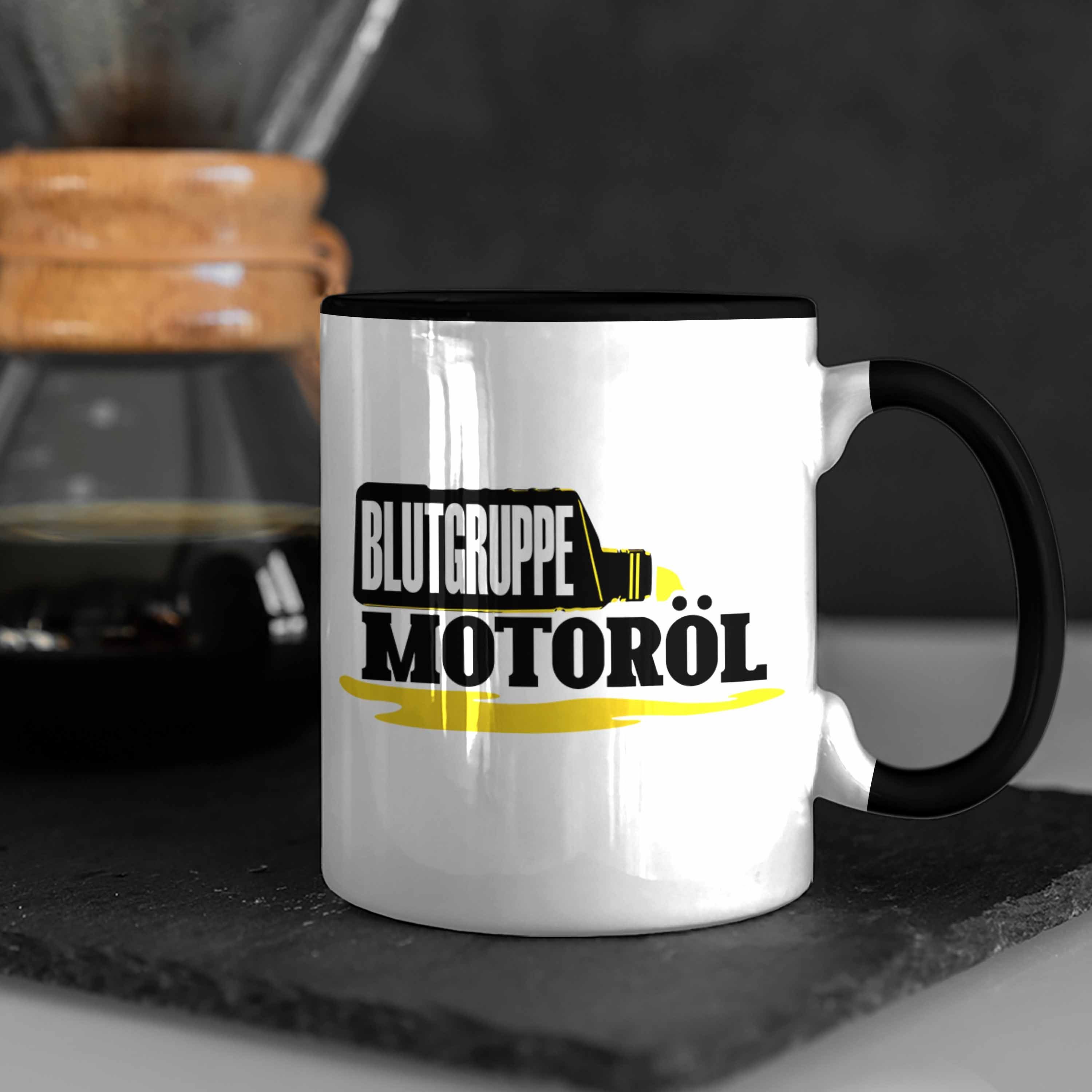 Motorradfahrer Trendation Auto-Enthusiasten M Tuner Blutgruppe Geschenk Tasse für Tasse Schwarz