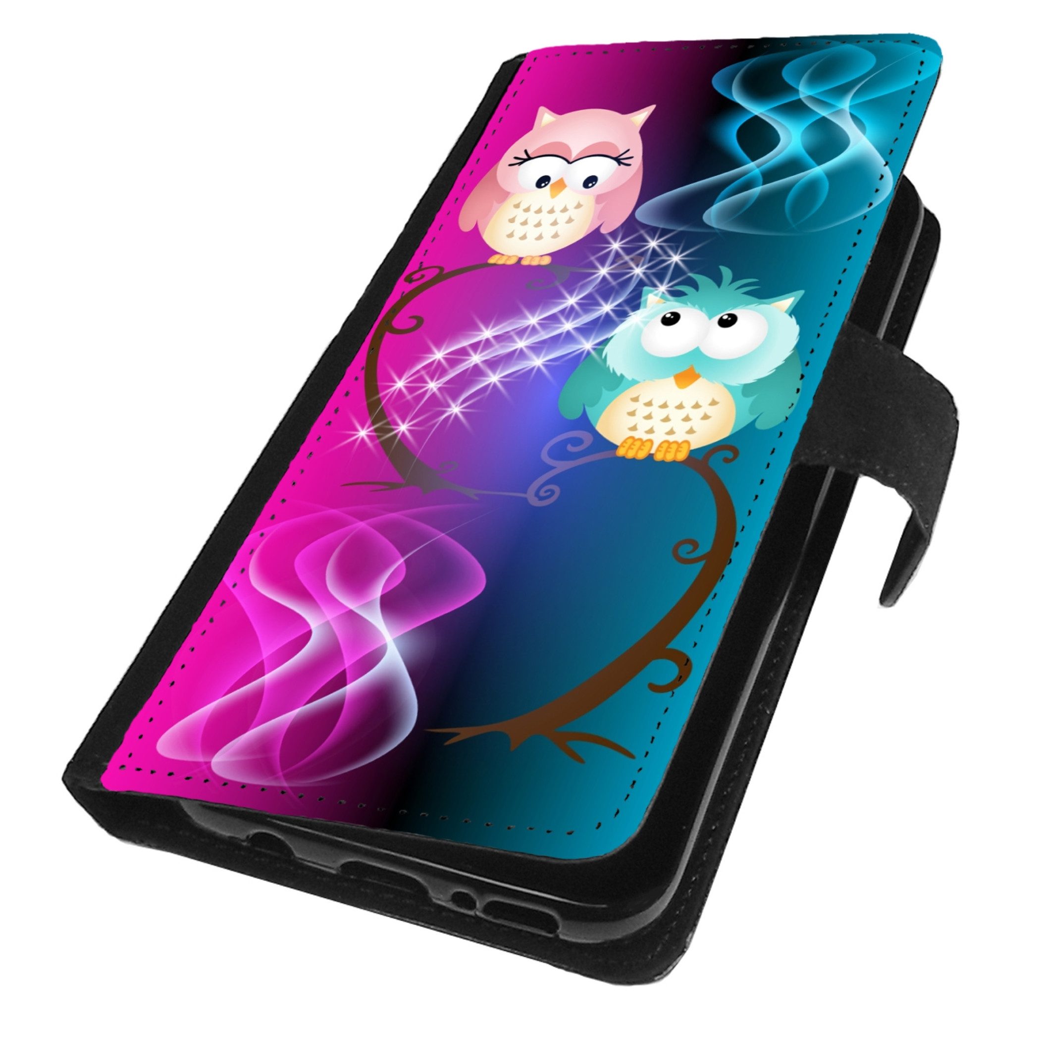 Traumhuelle Handyhülle MOTIV 295 Eulen Handy Hülle für Samsung Galaxy iPhone Xiaomi Google, Handy Tasche Schutz Etui Flip Case Klapp Hülle Cover Silikon