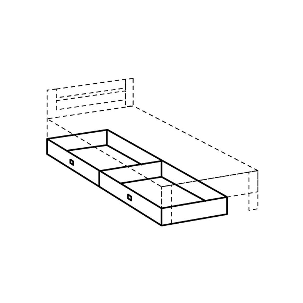 Lomadox Jugendzimmer-Set (Sparset, 140cm, mit graphit mit 8-tlg), Bett Eiche EVERTON-43