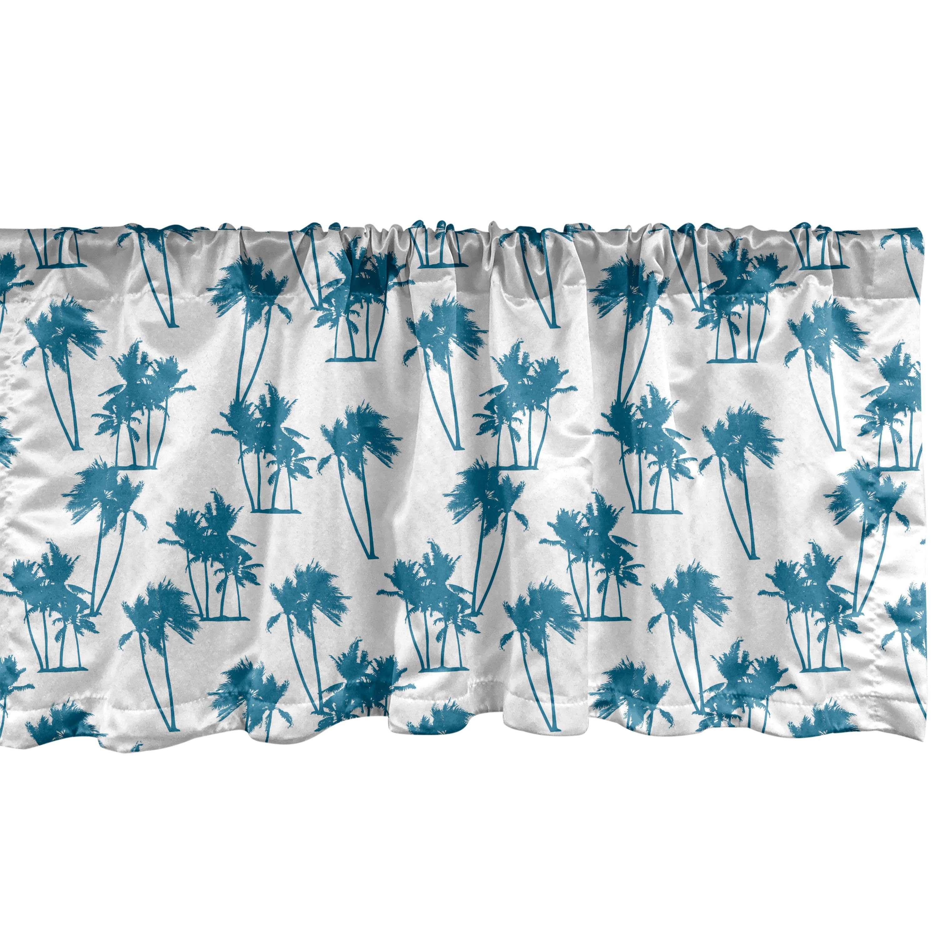 Scheibengardine Vorhang Volant für Küche Schlafzimmer Dekor mit Stangentasche, Abakuhaus, Microfaser, Palms Monochromatische Hawaiian Bäume
