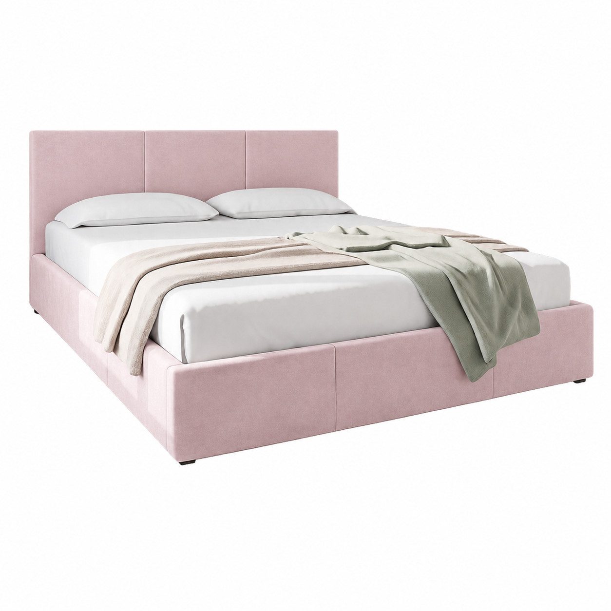 Home Collective Polsterbett Bett Doppelbett Bettgestell mit Lattenrost & Stauraum, mehrere Größen (Größen: 120x200 140x200 160x200 180x200, samtweicher Velourss – Bild 2 von 5