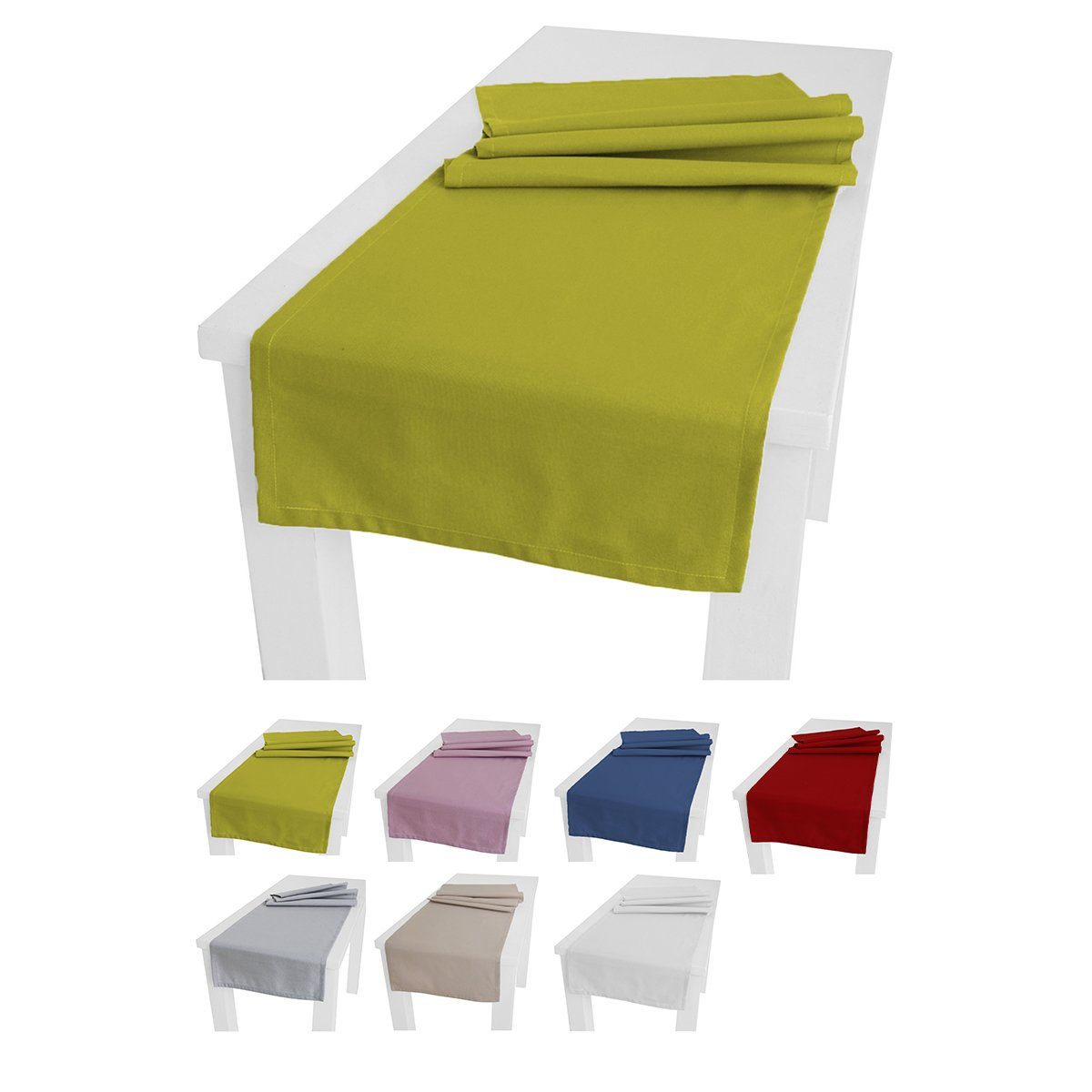 beties Tischläufer Wunschton (1-tlg, 1 Stück), unifarben, einfarbig 40x130 Tischläufer greenery-grün ca. cm