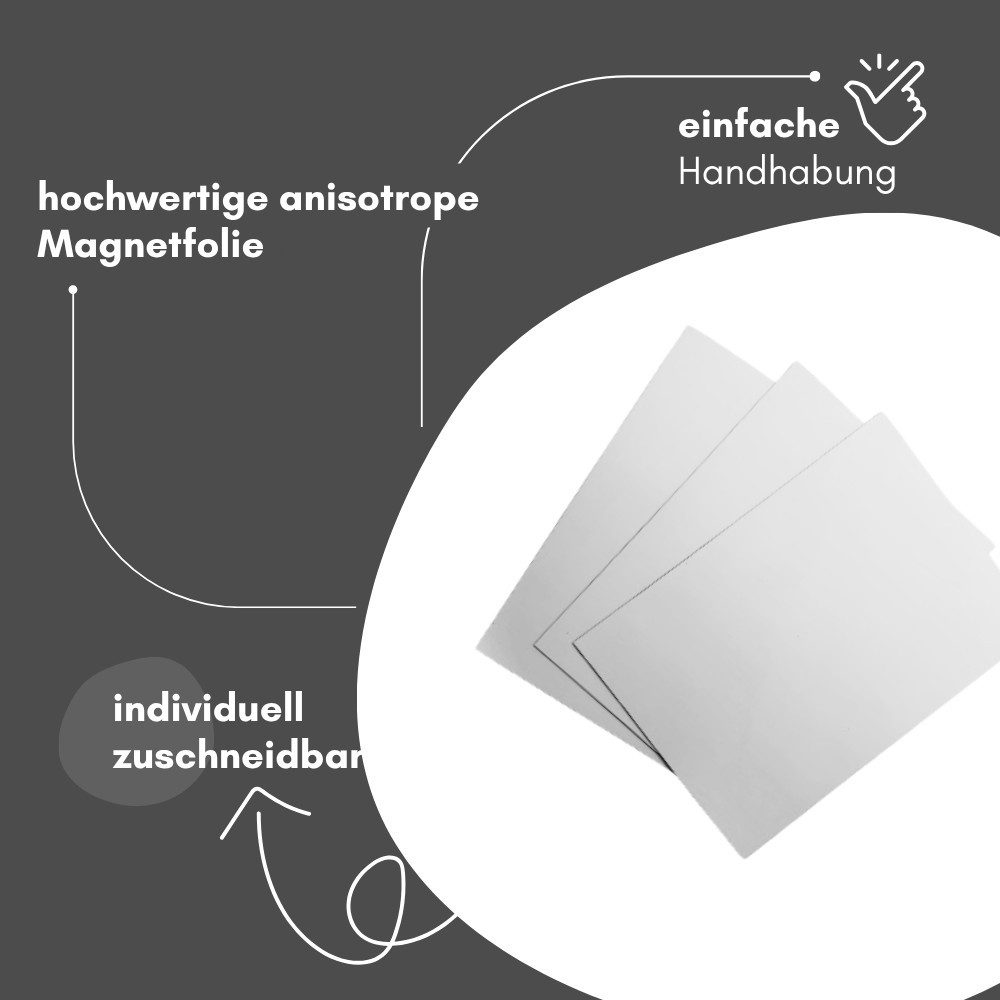 MaajeeKuto Magnet Magnetfolie DIN A4 beschreibbar Weiß 0,9 mm PVC Magnetplatte (1-St)