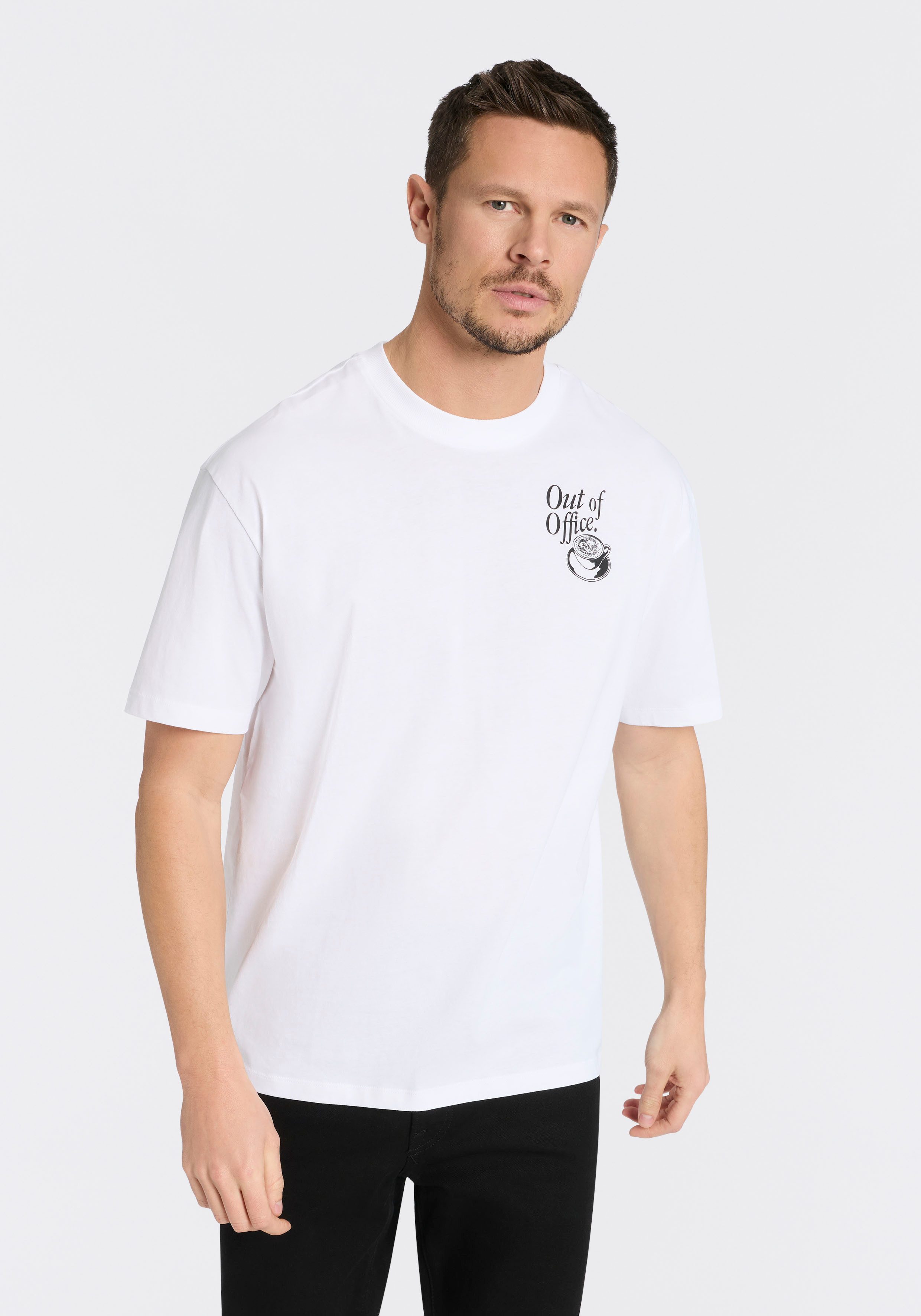 HUGO T-Shirt Oversized Tee mit Print, Rundhals