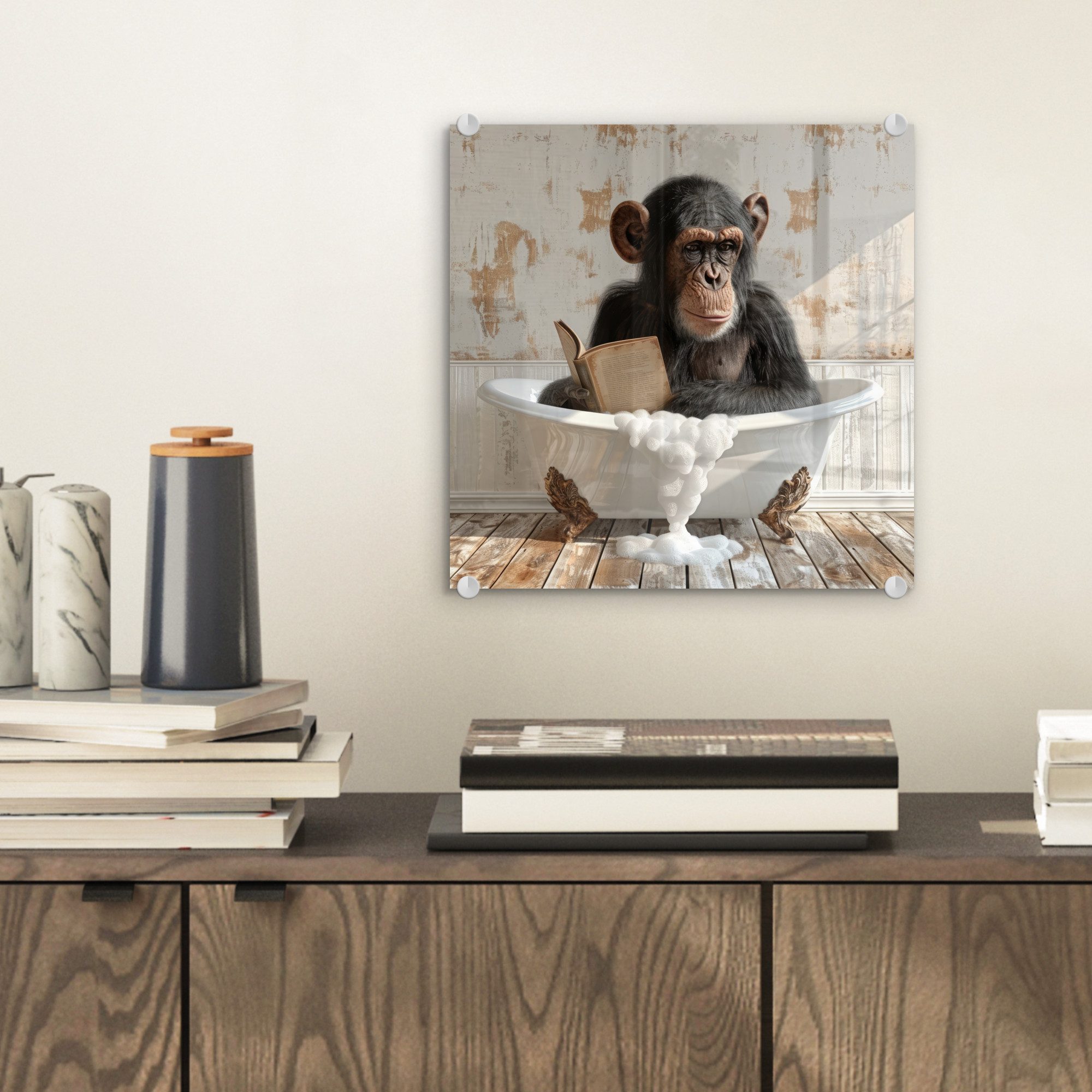 MuchoWow Acrylglasbild Vintage - Affe - günstig online kaufen