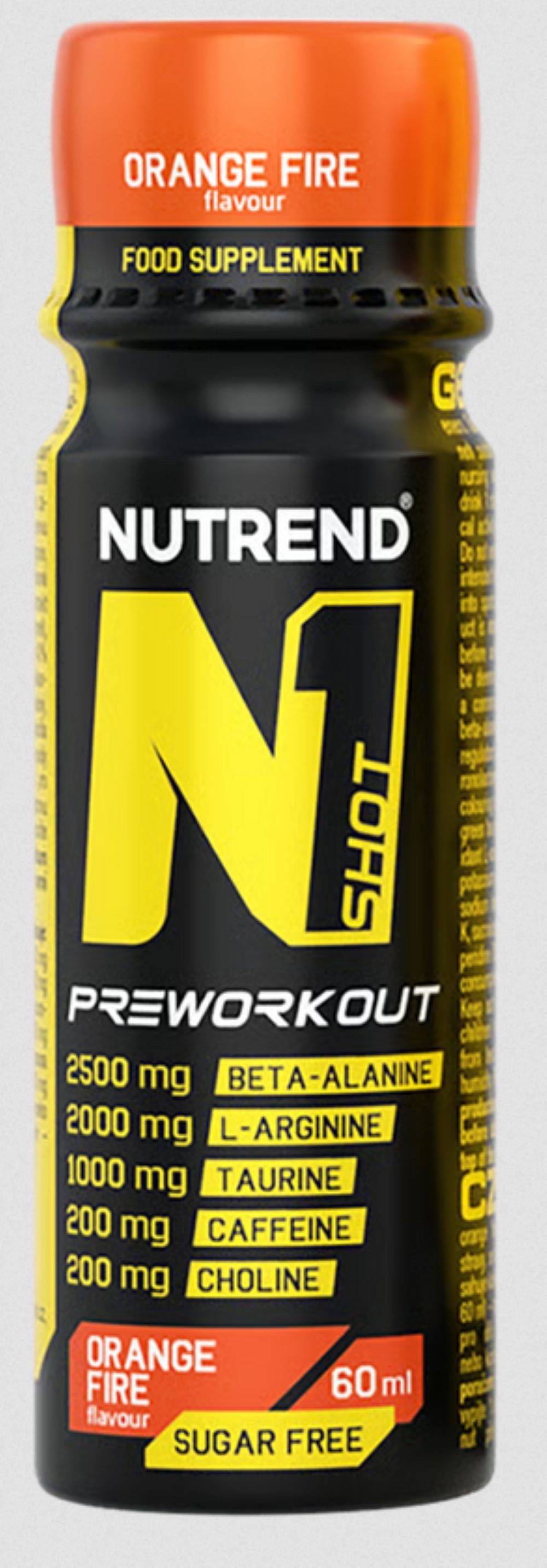 NUTREND D.S., a.s. Nutrend N1 Shot Pre Workout Booster 20x60 ml Arginin Koffein Guarana Flüssig, Mit AAKG, L-Arginin, Beta-Alanin und Taurin