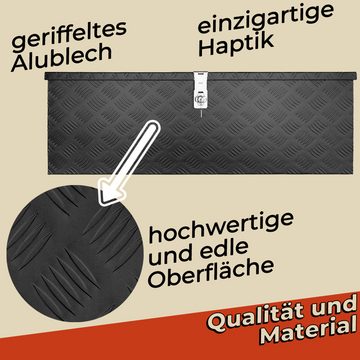 Trucky Anhänger-Deichselbox Deichselbox Werkzeugkasten Truckbox Alu Box Transportbox D100 Schwarz