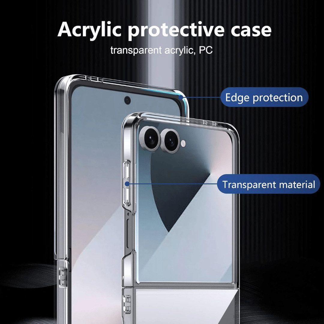 SmartUP Smartphone-Hülle für Samsung Galaxy Z Flip 6 5G Handy Tasche Silikon Cover Case Klar 6,8 Zoll, Faltbare Hülle – Bild 3 von 5