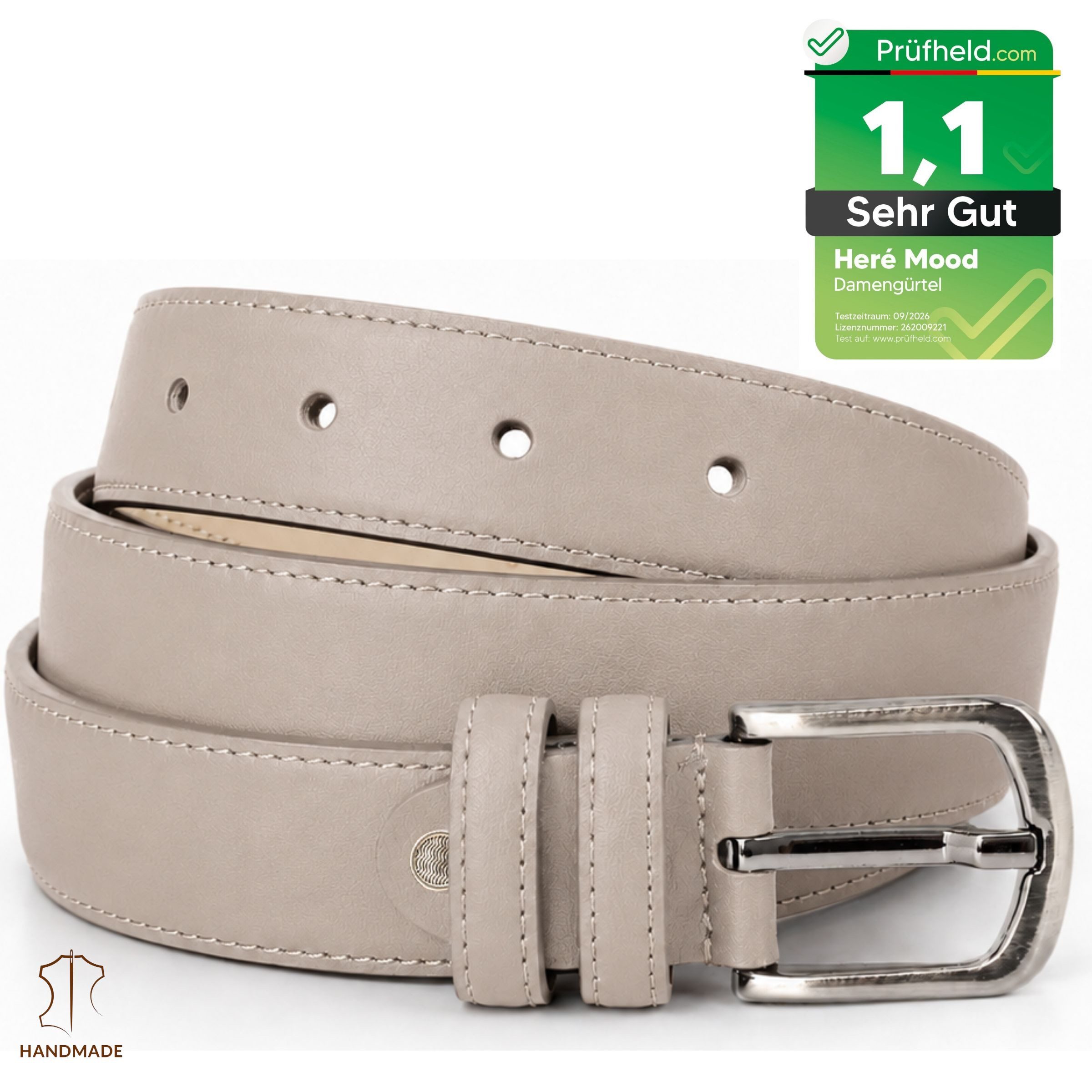 herémood Ledergürtel Gürtel Damen Ledergürtel Jeans & Kleid Geschenke Frauen Accessoires (Gürtel Damen Grau 95 cm - Premium Ledergürtel - handgefertigt - hochwertig verarbeitet - kürzbar, 1-St., Taillengürtel Damen aus Echtleder, für Mom Jeans Damen & Kleid & Hosen) Damengürtel Leder, Geburtstag Geschenk Frau Jeans, Hosen & Kleidung