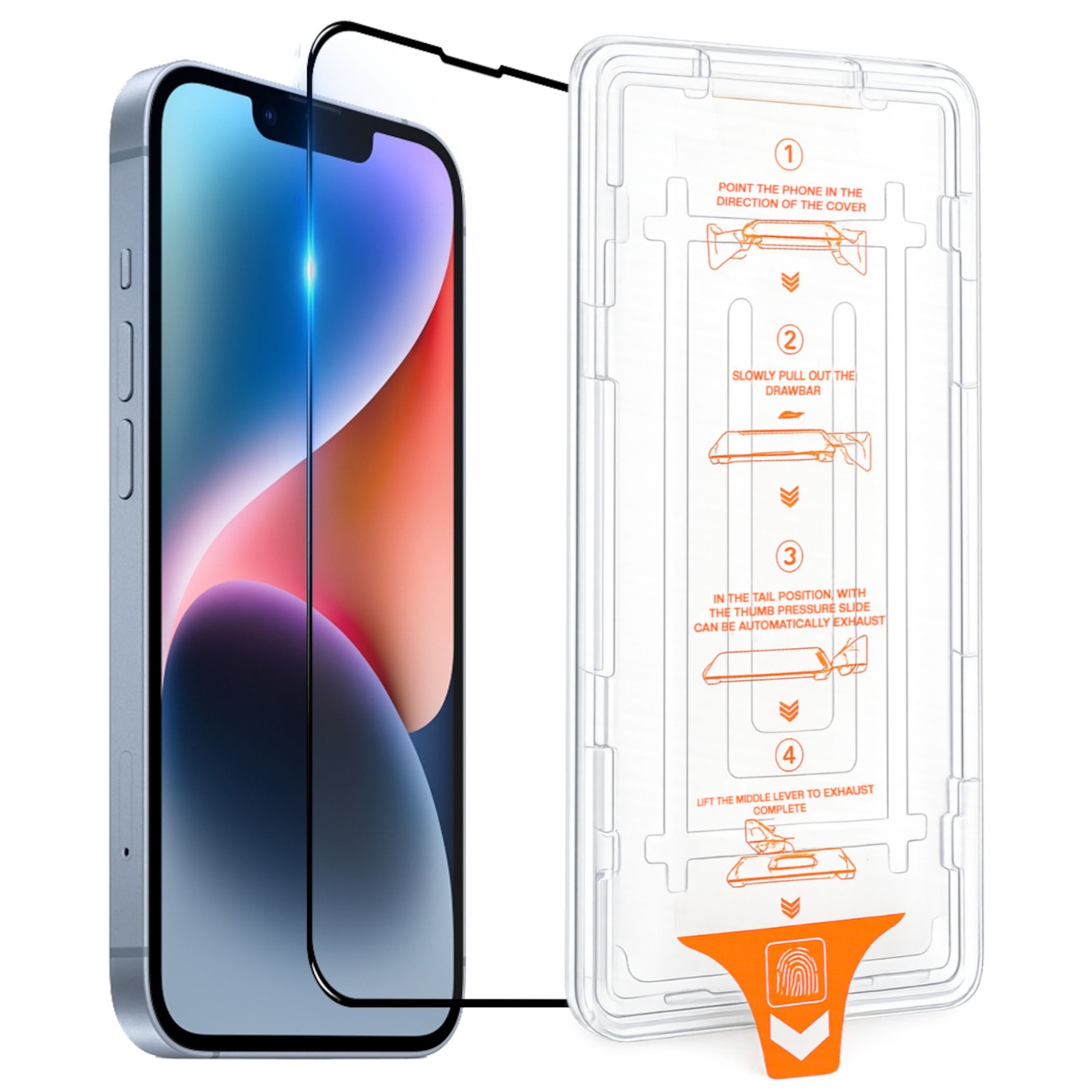 Wigento Handyhülle Für Apple iPhone 13 SnapFit Premium 3D 9H Glas mit Installationshilfe, 9H Härte, kratzfest, stoßfest, Installationshilfe, Oleophob