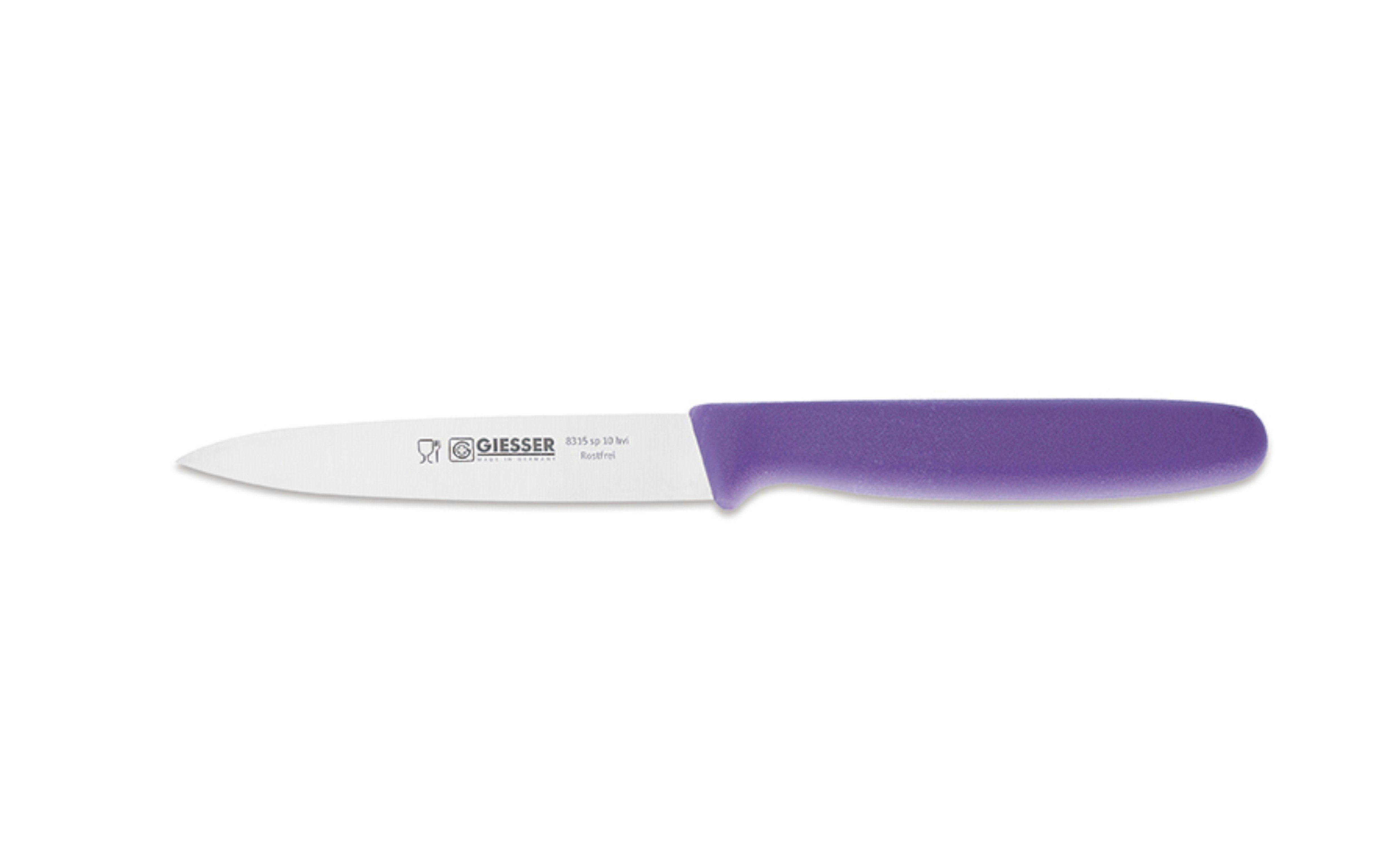 Giesser Messer Gemüsemesser Spickmesser 8315 sp 8/10/12, Küchenmesser mit oder ohne 3mm Wellenschliff HALAL Violett