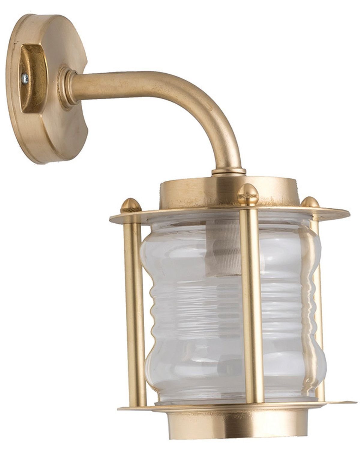 LichtErlebnisse AußenWandleuchte »MYKO«, Wandlampe Laterne Messing