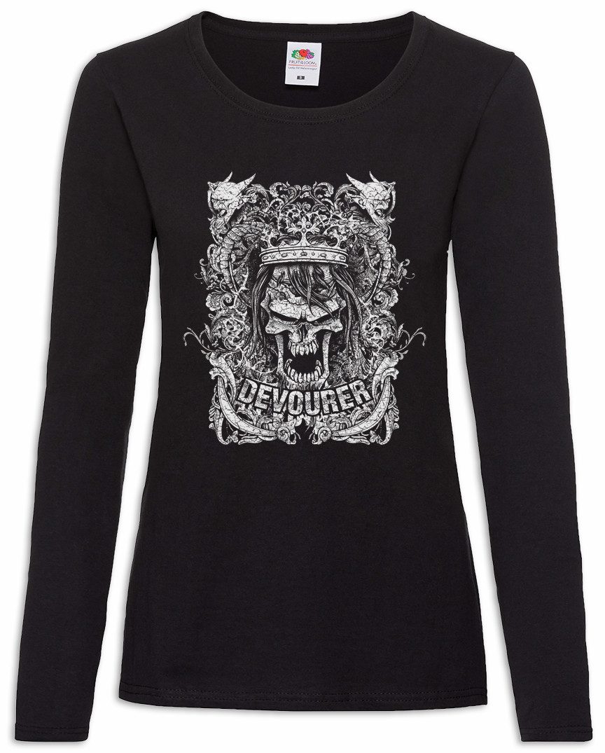 Langarmshirt Devourer Damen Langarmshirt Death Reaper Sensenmann Faucheuse Skeleton