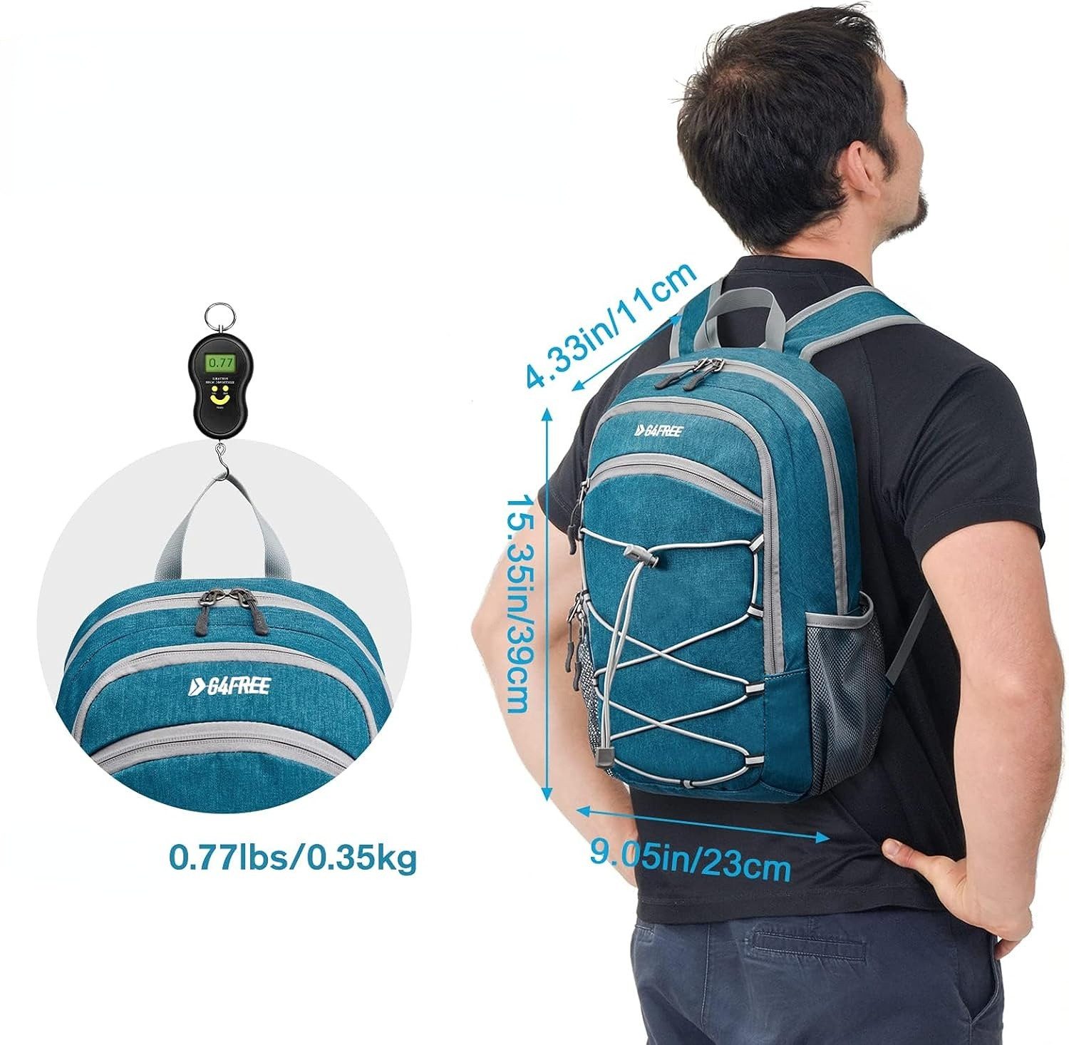 G4Free Rucksack Wanderrucksack, Mini-Rucksack, Alltagsrucksack, 12L Mini-Wanderrucksack, leichter Alltagsrucksack