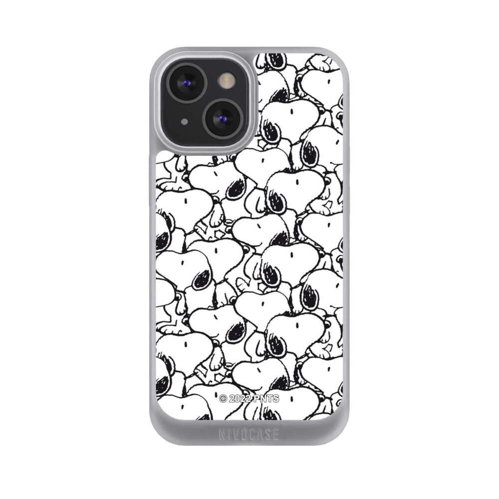NIVOCASE Handyhülle Snoopy Muster Peanuts Snoopy Pattern Black And White, Apple iPhone 13 Mini Handyhülle Hülle NIVOpure Case Frozen
