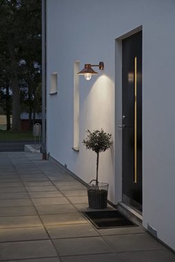 KONSTSMIDE Außen-Wandleuchte Kupfer, 8W, warmweiß, 700lm, IP54, wassergeschützt, G, 3000K, L290mm, wassergeschützt, warmweiß