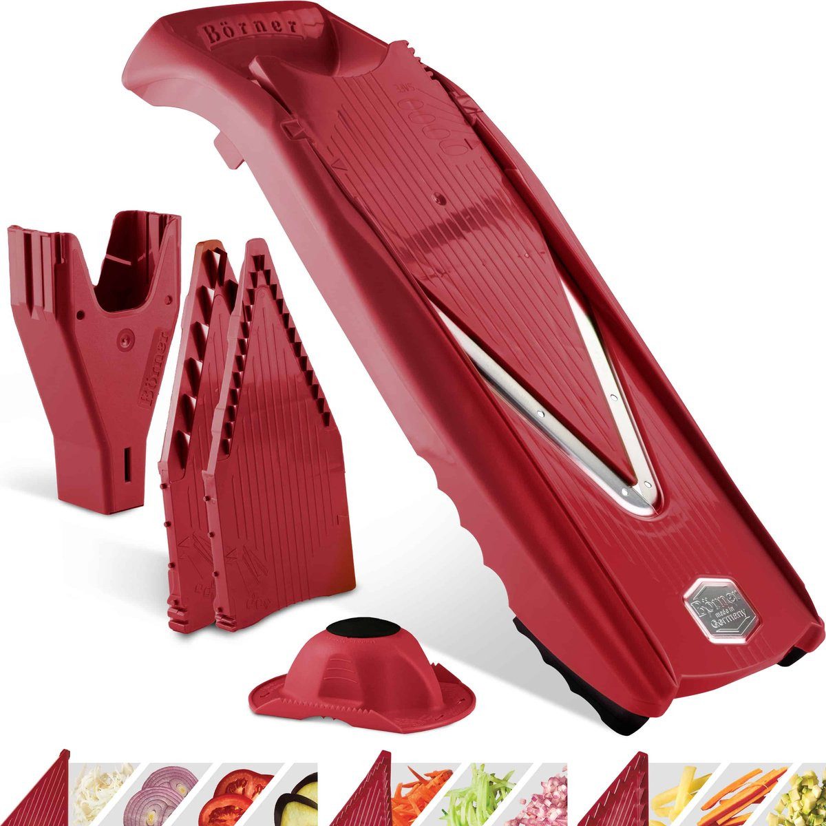 Börner Mandoline V5 PowerLine Starter 5-teiliges Set mit 6 Schneiddicken, Komplett-Set, 1-St., 5-teiliges Set
