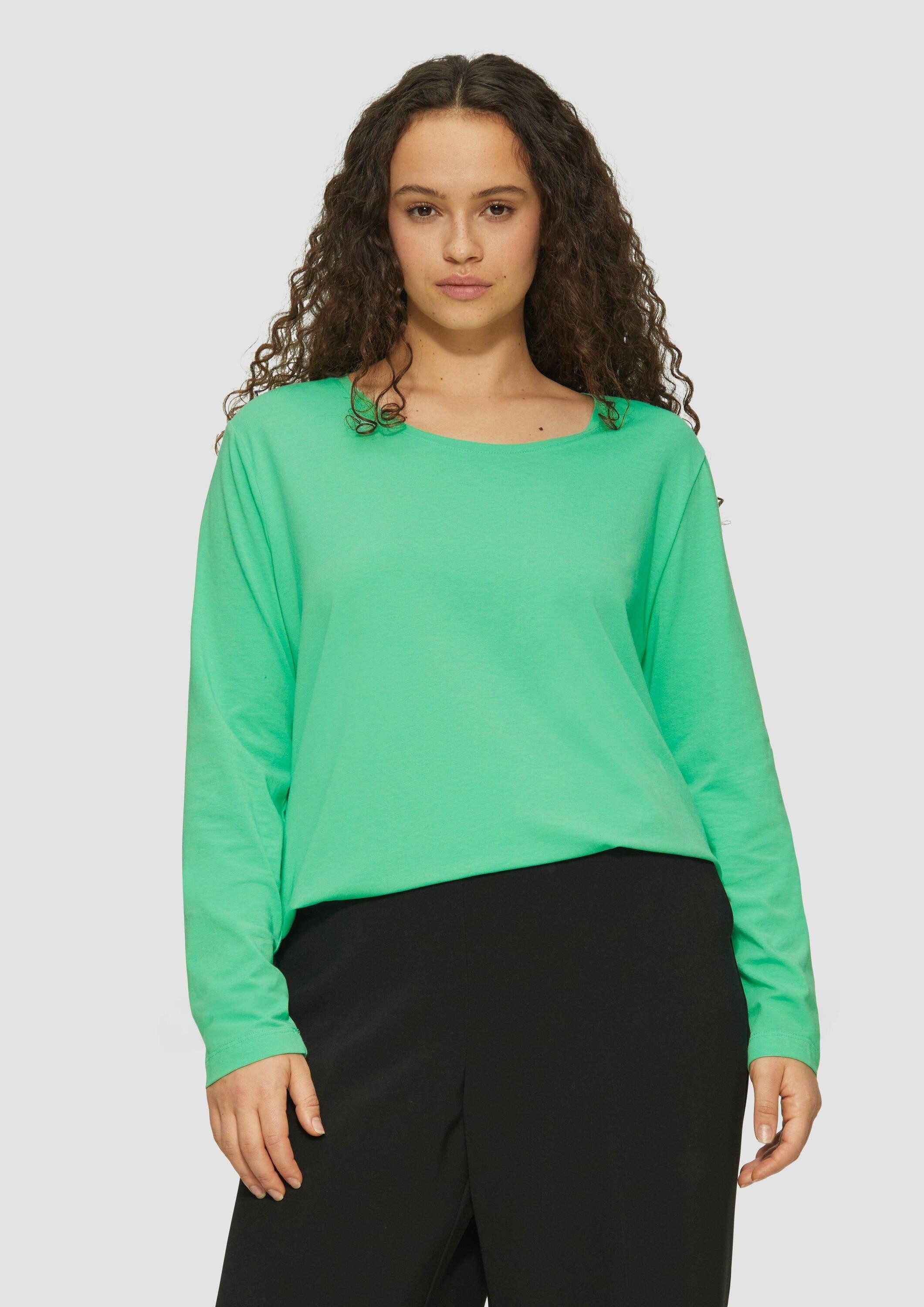 s.Oliver Langarmshirt T-Shirt Longsleeve aus Baumwollstretch günstig online kaufen