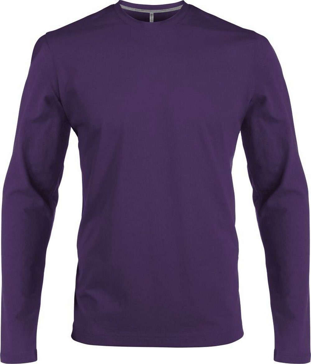 Kariban Rundhalsshirt Kariban K359 Herren T-Shirt langarm enzymgewaschen purple