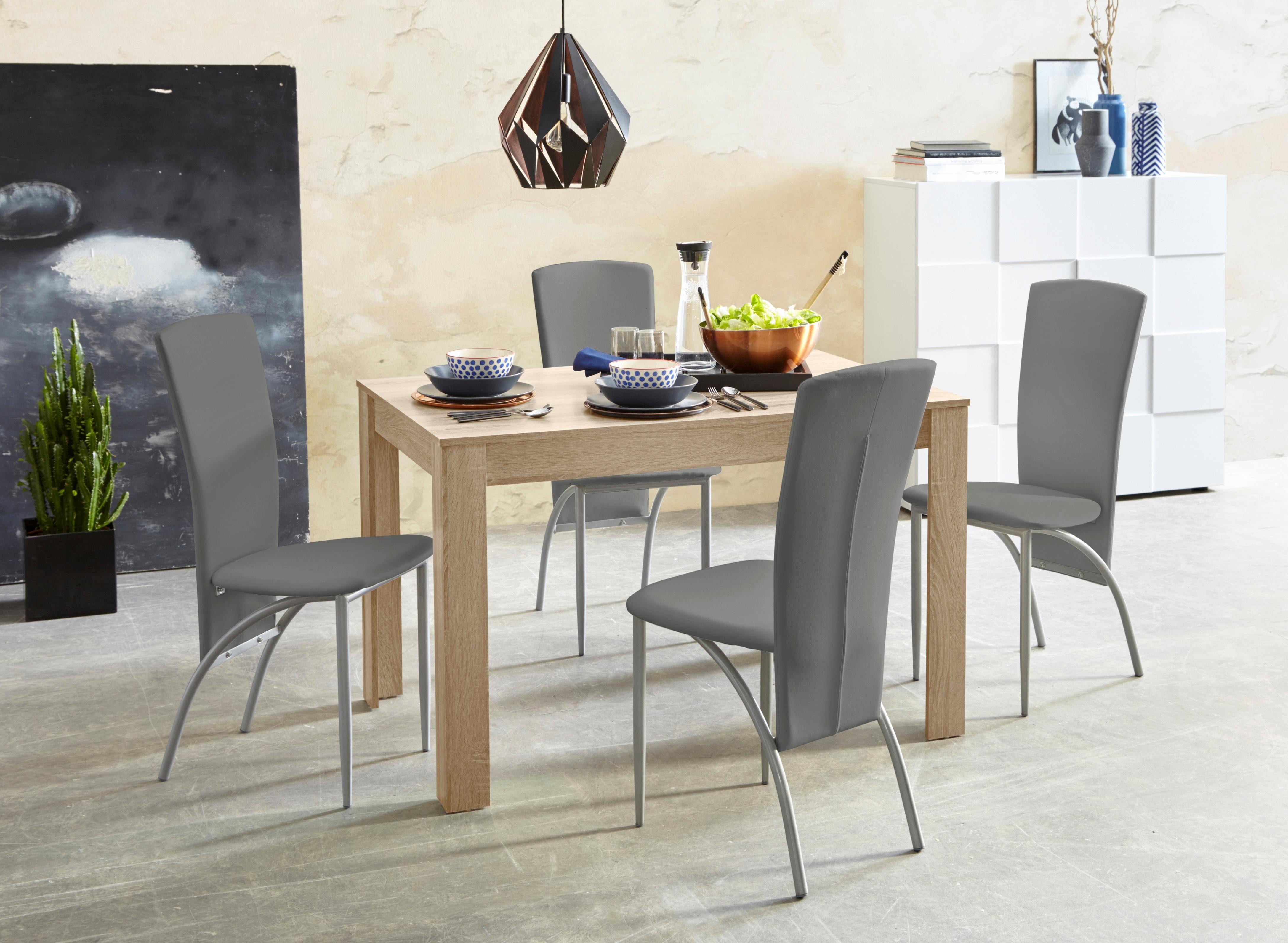 OTTO home Essgruppe, (Set, 5-tlg), Tischbreite 120 cm in eichefarben sägerau