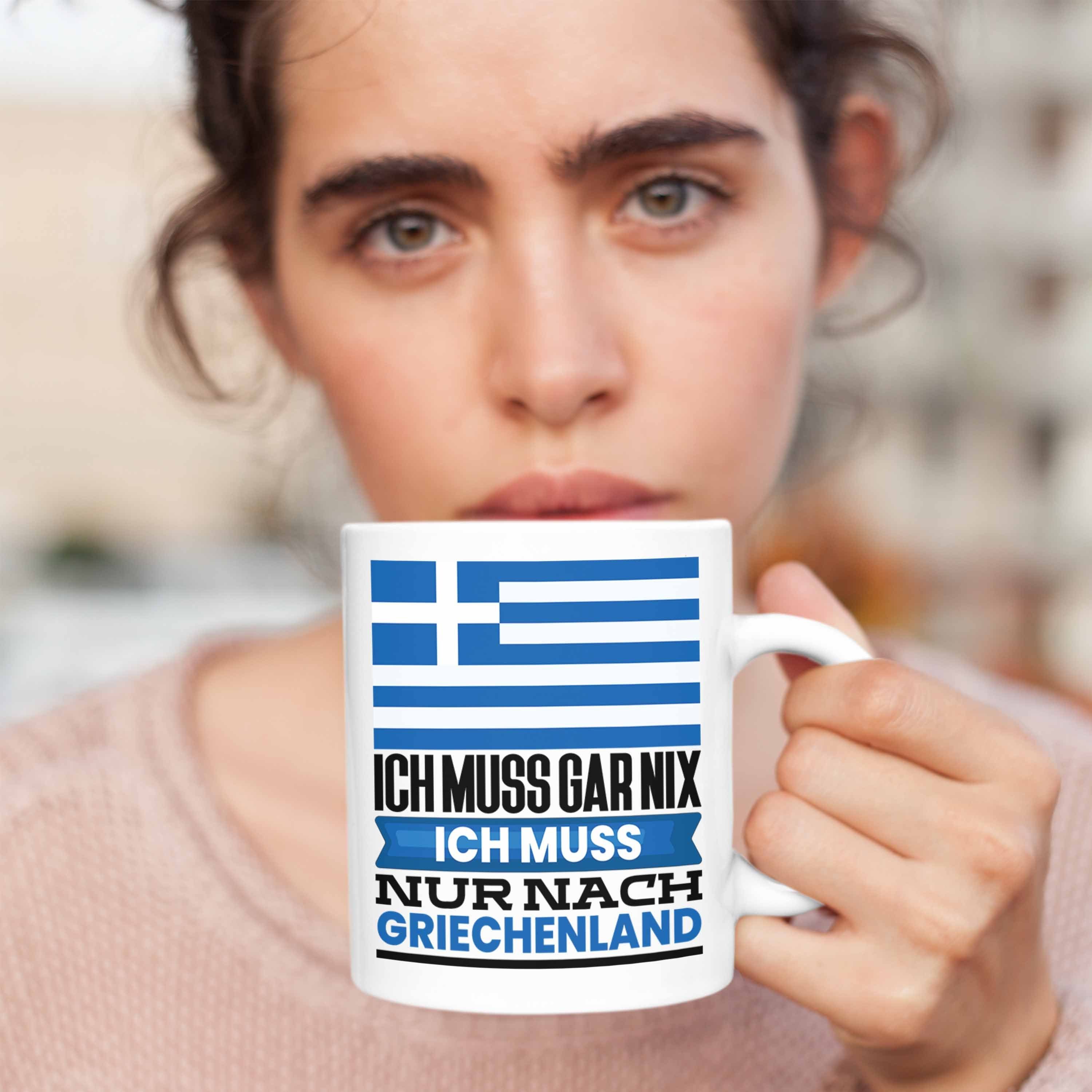 Griechenland Trendation Geburtstag Weiss Tasse Griechen Geschenk Urlaub für Geschenkide Tasse