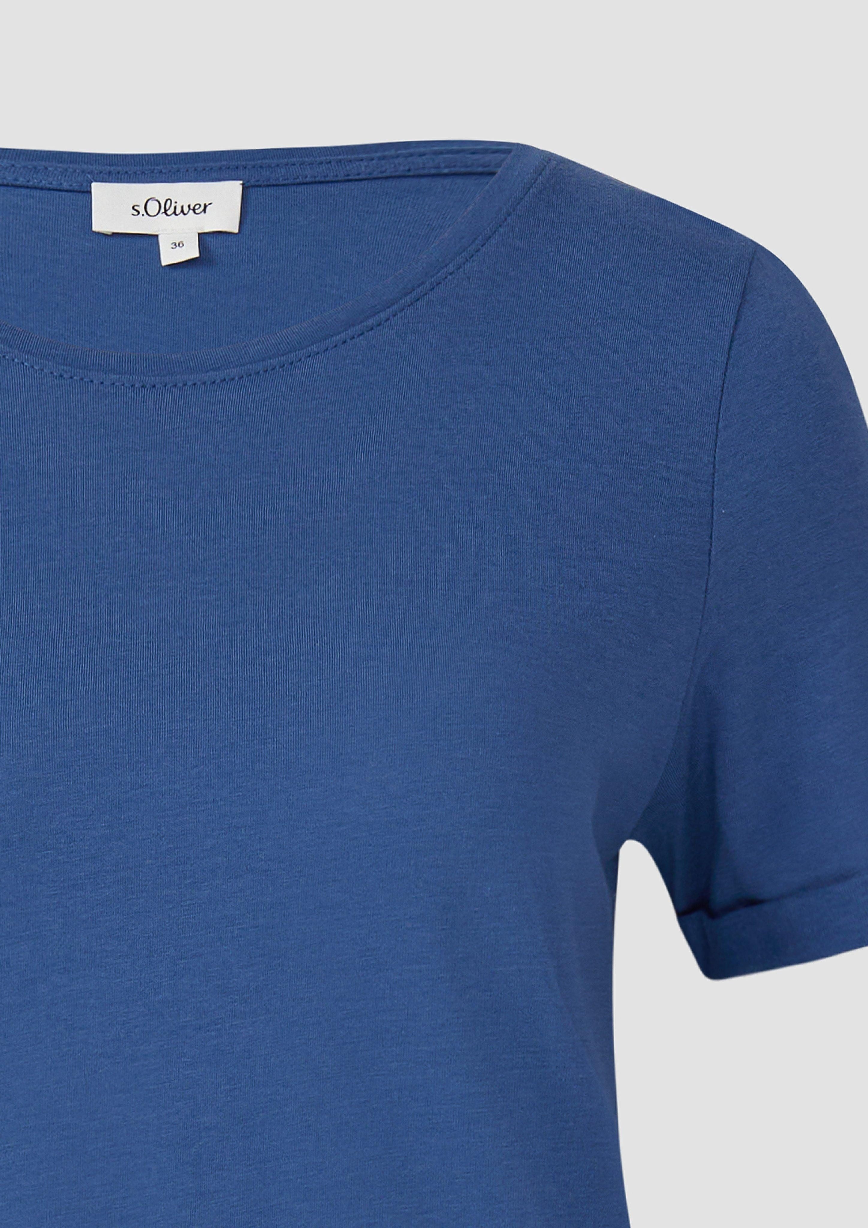s.Oliver Kurzarmshirt T-Shirt mit Ärmelumschlag günstig online kaufen