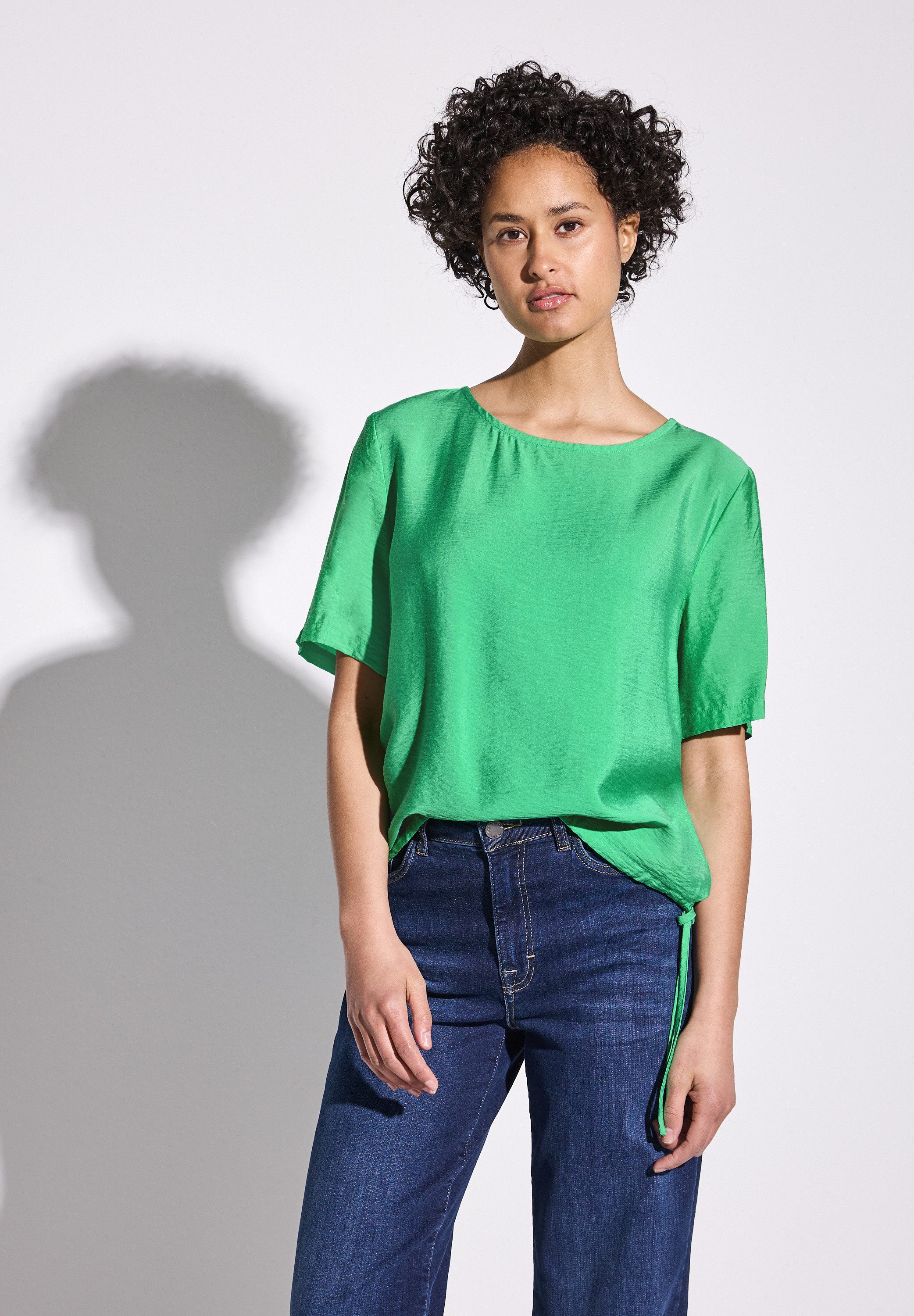 STREET ONE Klassische Bluse, mit Tunnelzug am Saum günstig online kaufen