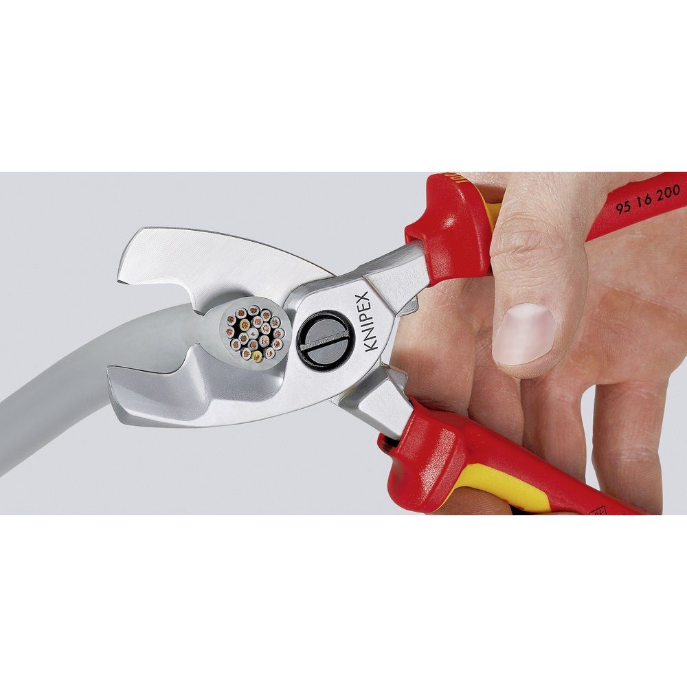 Knipex Kabelschere Knipex 95 16 200 VDE-Kabelschere Geeignet für (Abisoliertechnik) Alu-