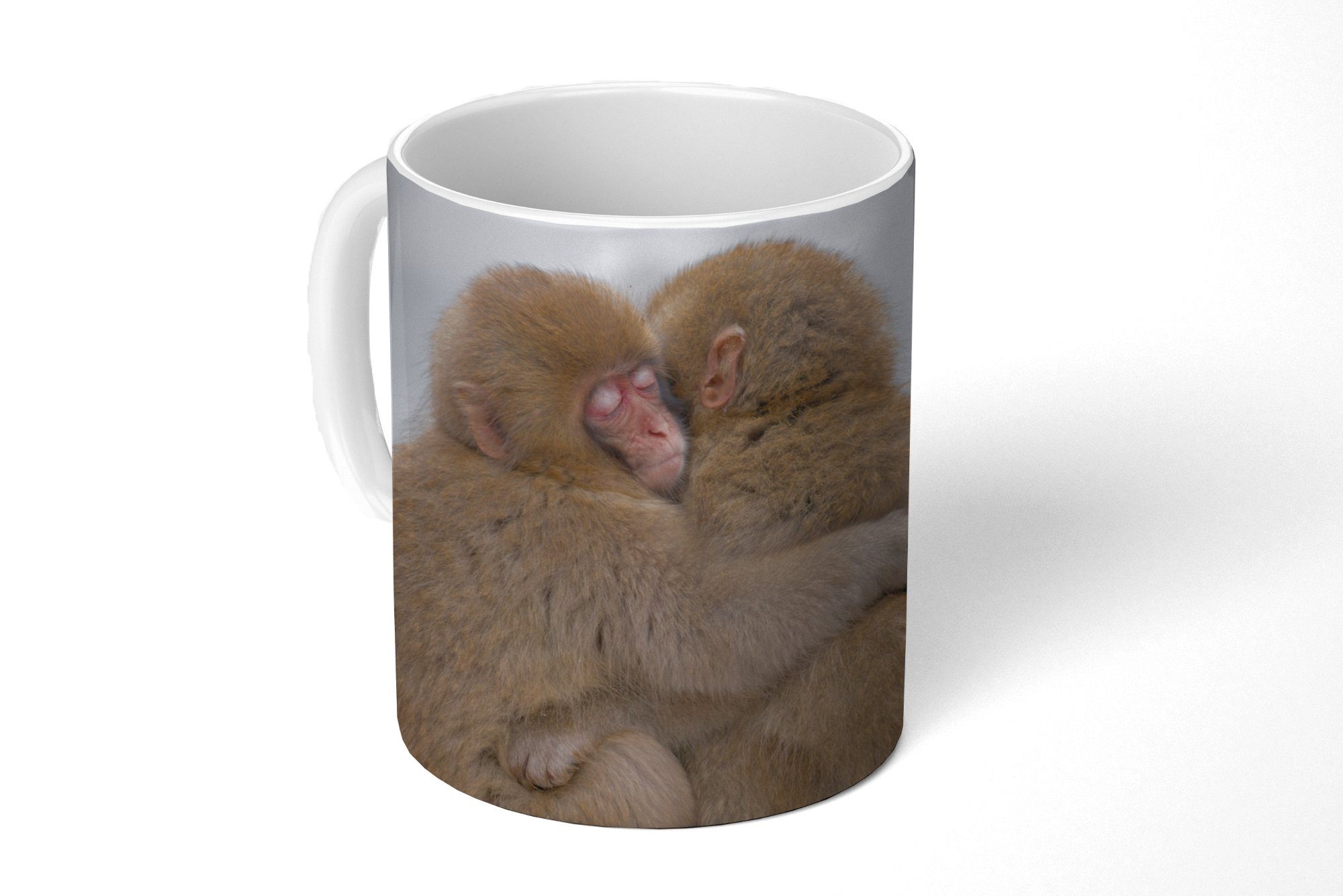 - Kaffeetassen, Keramik, Affen Becher, Tasse Teetasse, MuchoWow Kuscheln Teetasse, Geschenk Freundschaft, -