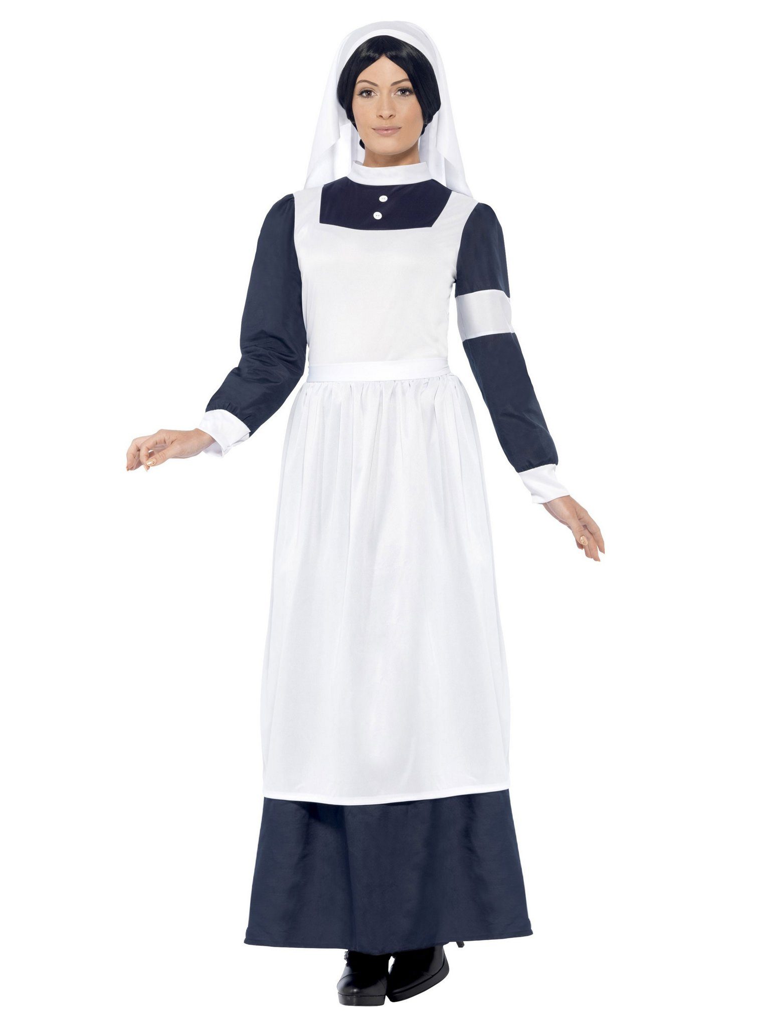 Smiffys Arzt-Kostüm Viktorianische Krankenschwester Kostüm, Optimale Berufskleidung für Heilanstalt und Sanatorium