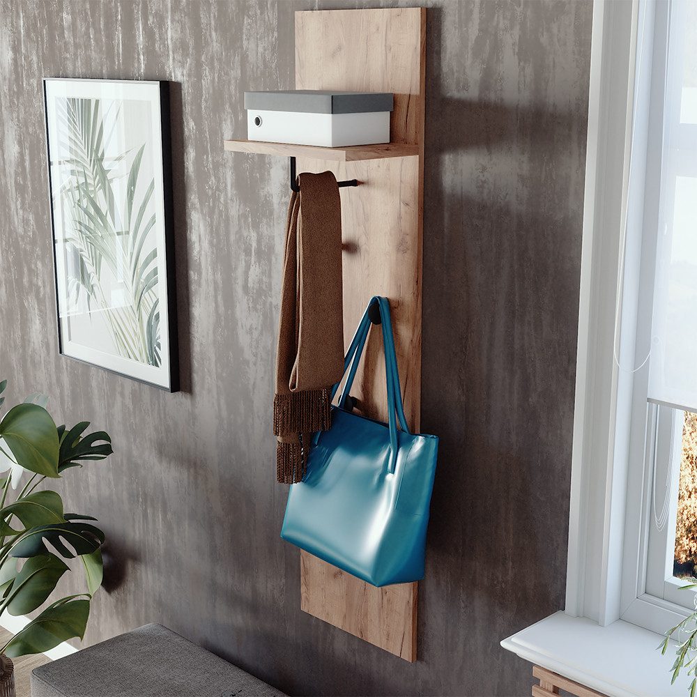 Vicco Garderobenschrank Siri, Goldkraft Eiche, 36 x 135 cm (1-St)