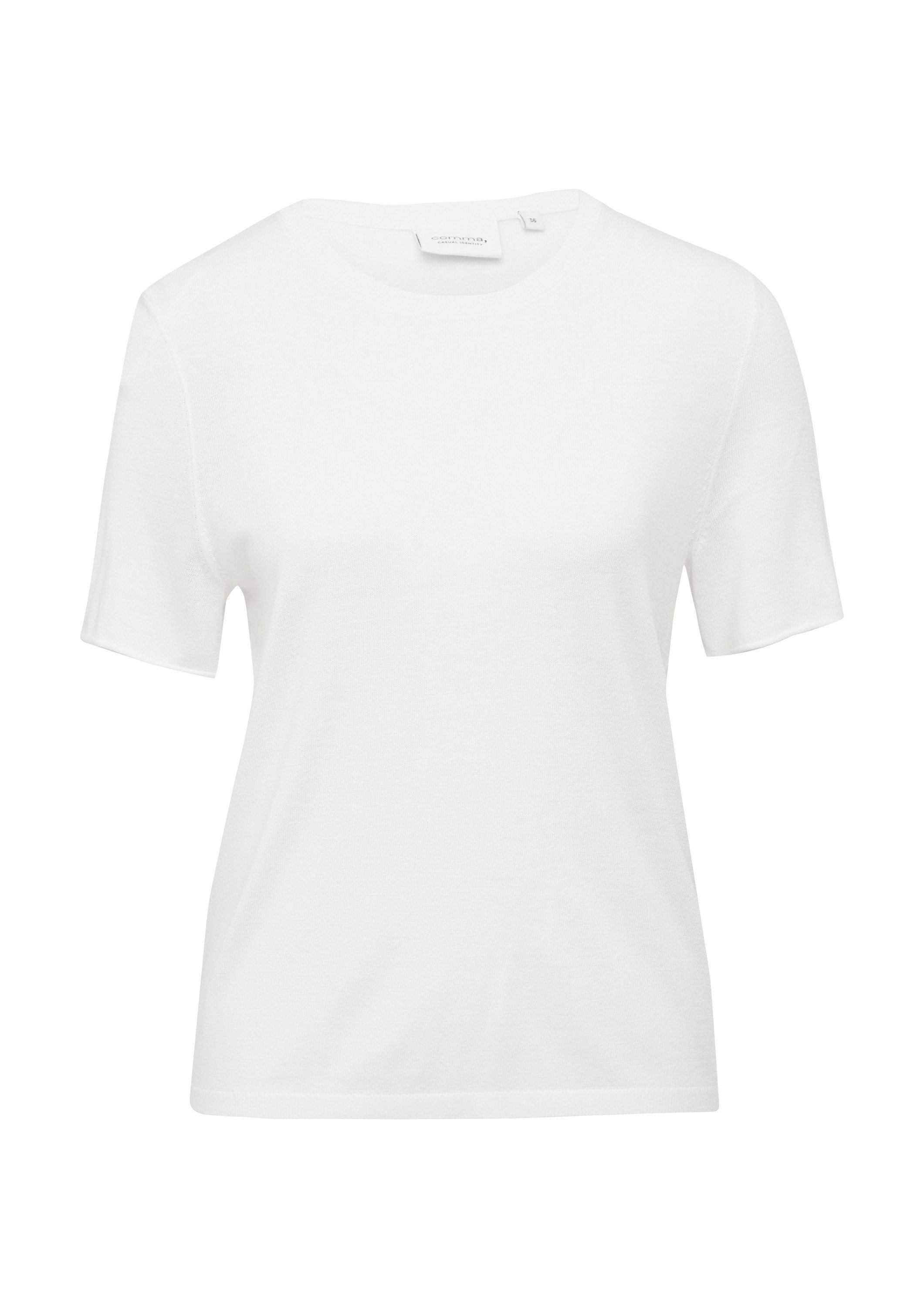 comma Kurzarmpullover Strickpullover Semi-transparenter Strickpullover aus günstig online kaufen