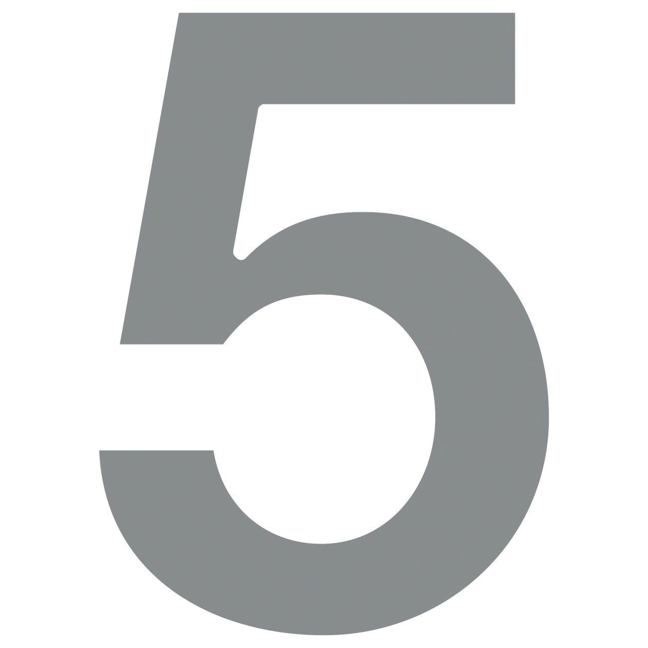 Bravios Briefkasten Hausnummer ''5'' Grau Metallic