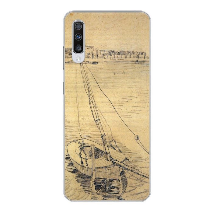 MuchoWow Handyhülle Segelboot auf der Seine bei Asnières - Vincent van Gogh Phone Case Handyhülle Samsung Galaxy A70 Silikon Schutzhülle