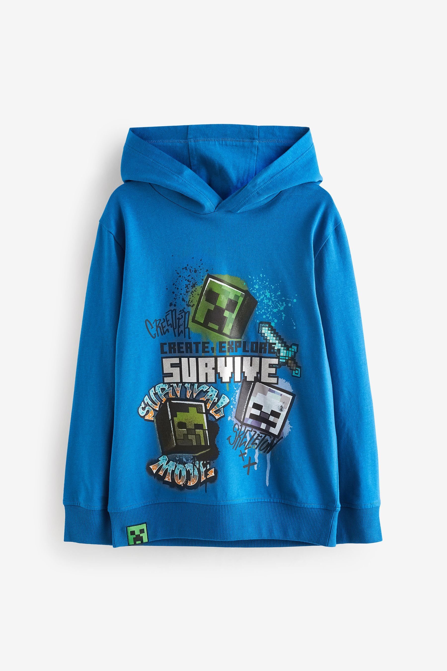 Hoodie langen Kapuzensweatshirt (1-tlg) Ärmeln mit Next