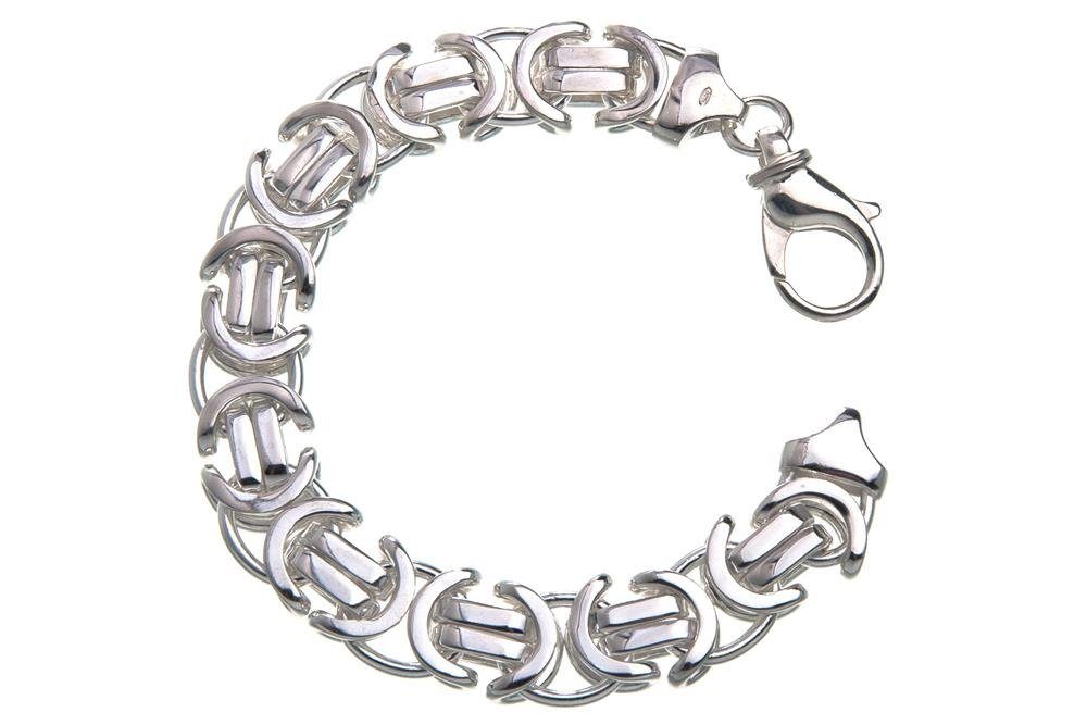 Sehr beliebte Neuheiten Silberkettenstore Silberarmband Königskette Armband, 925 Länge 14mm - flach wählbar Silber