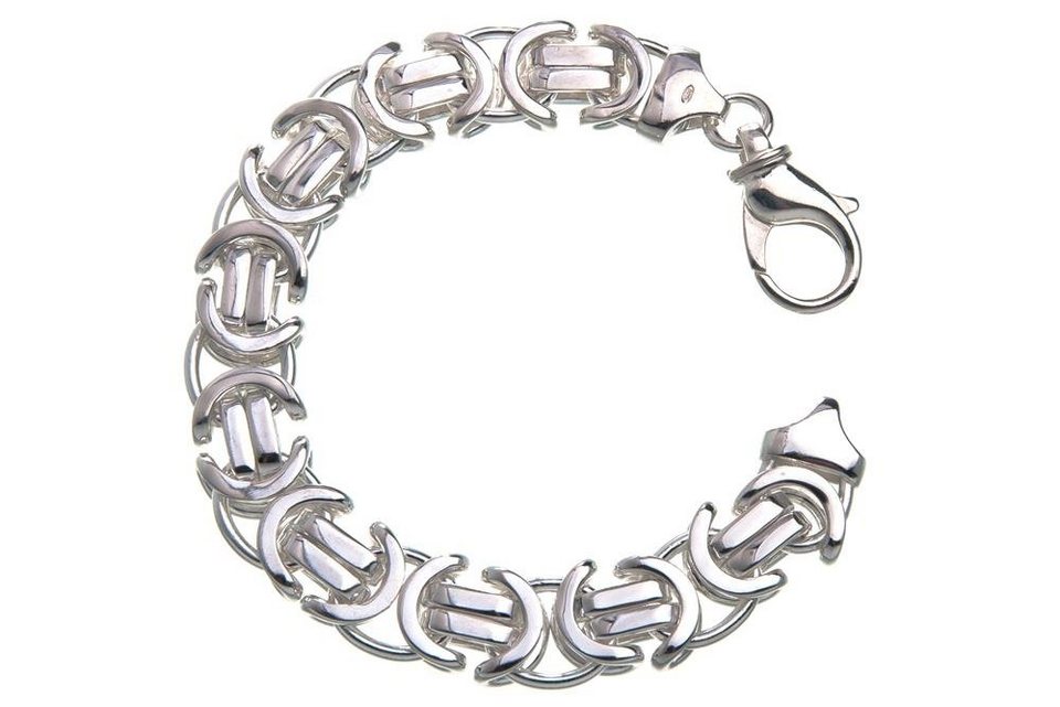 Silberkettenstore Silberarmband Königskette Armband, flach 14mm - 925 Silber,  Länge wählbar | Silberarmbänder
