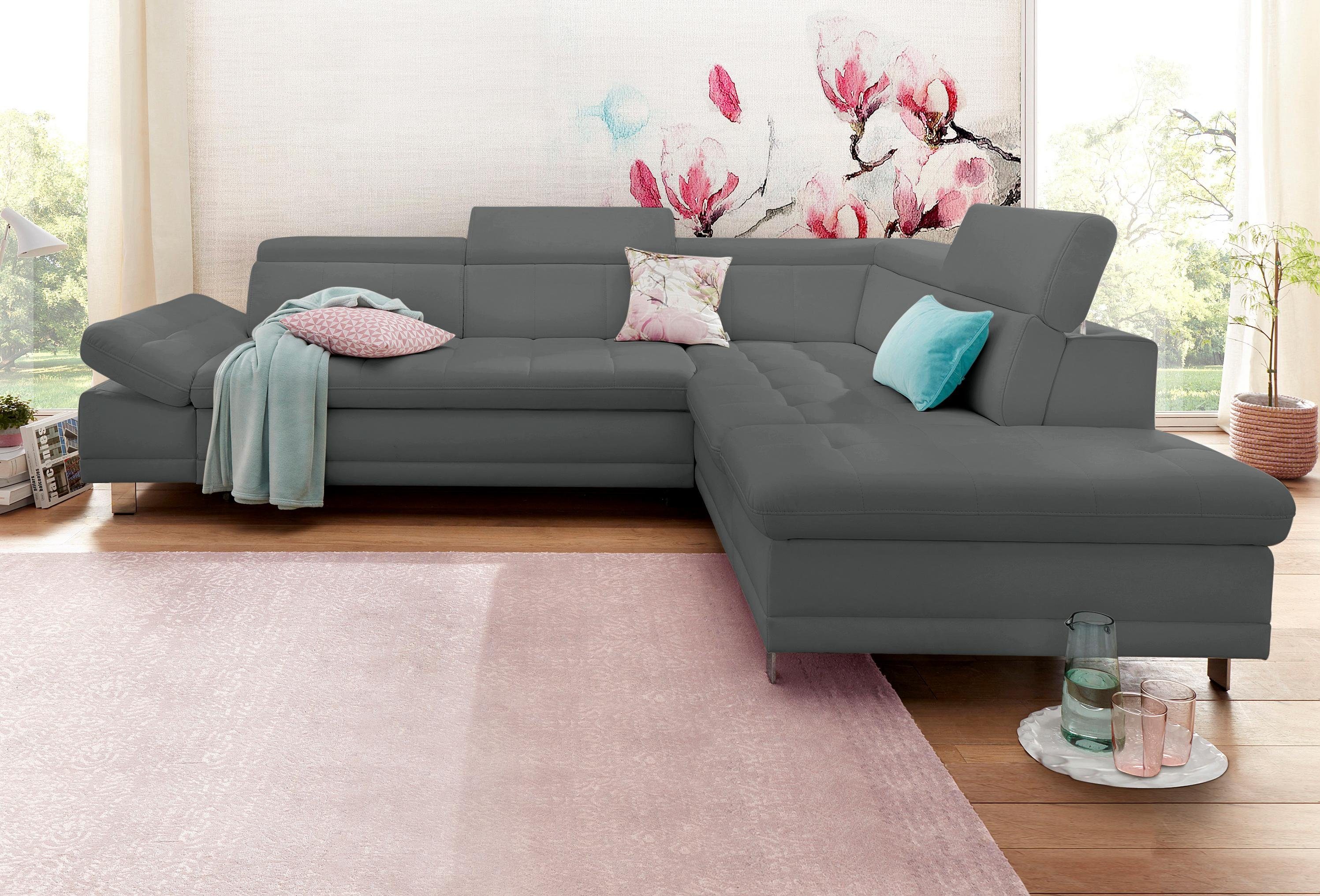 sit&more Ecksofa "Pablo L-Form", wahlweise mit Bettfunktion und Bettkasten günstig online kaufen