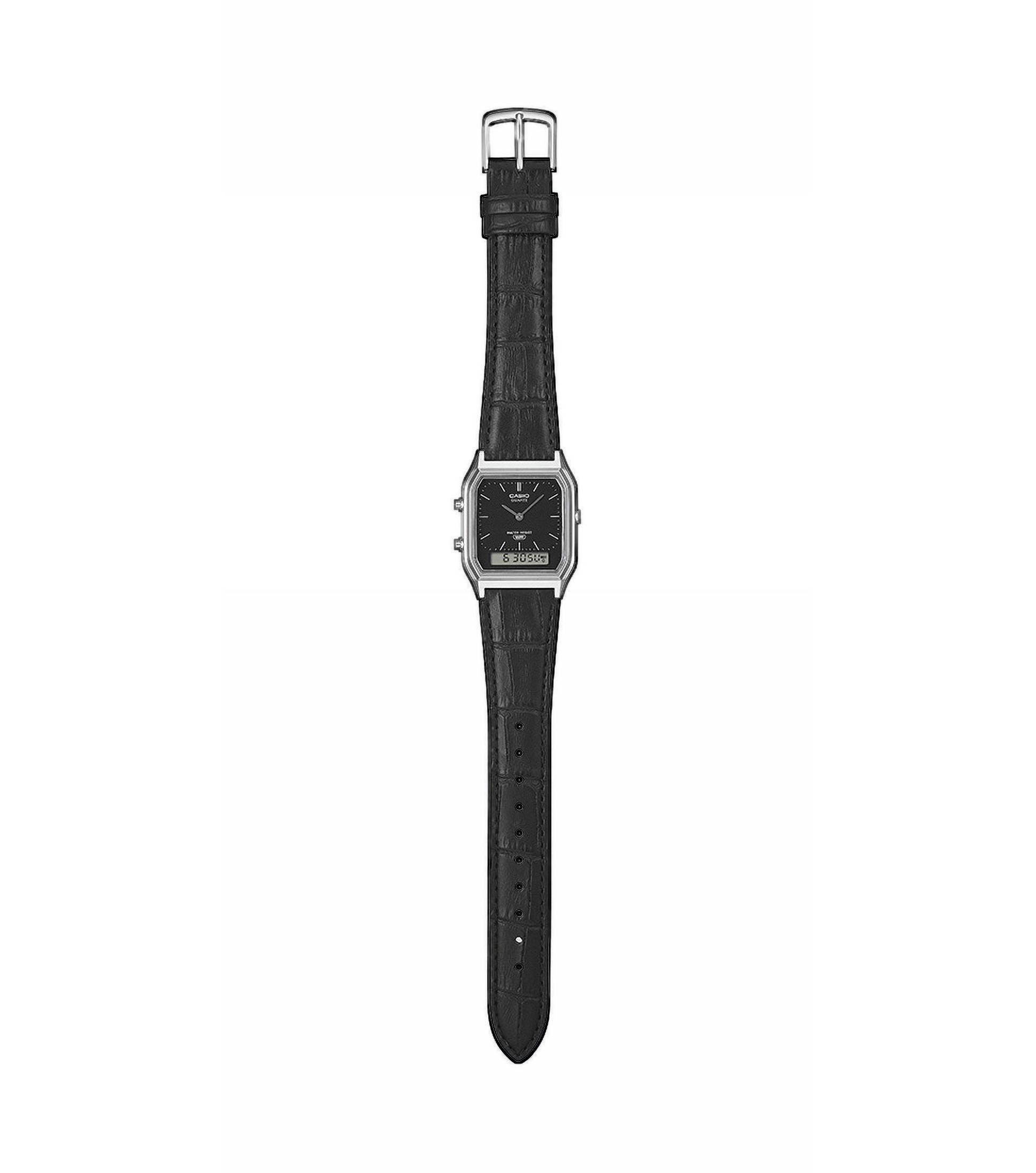 CASIO VINTAGE Chronograph AQ-230EL-1AEF, Quarzuhr, Armbanduhr, Damenuhr, Herrenuhr, Lederarmband, analog