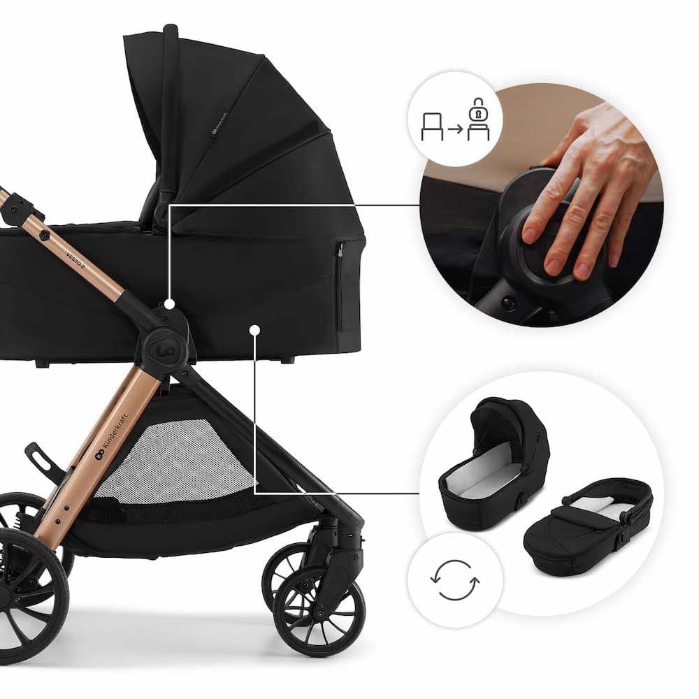 Kinderkraft Kombi-Kinderwagen VESTO 2 2in1 Kombikinderwagen