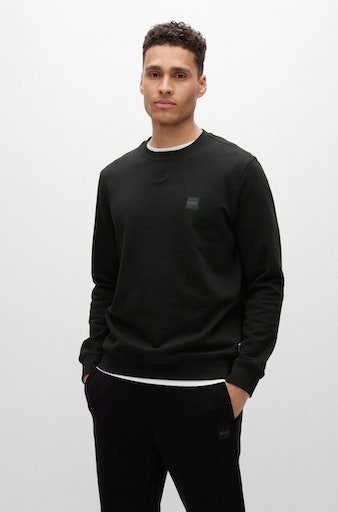 Westart BOSS ORANGE aufgesticktem mit Sweatshirt black001 Logo BOSS