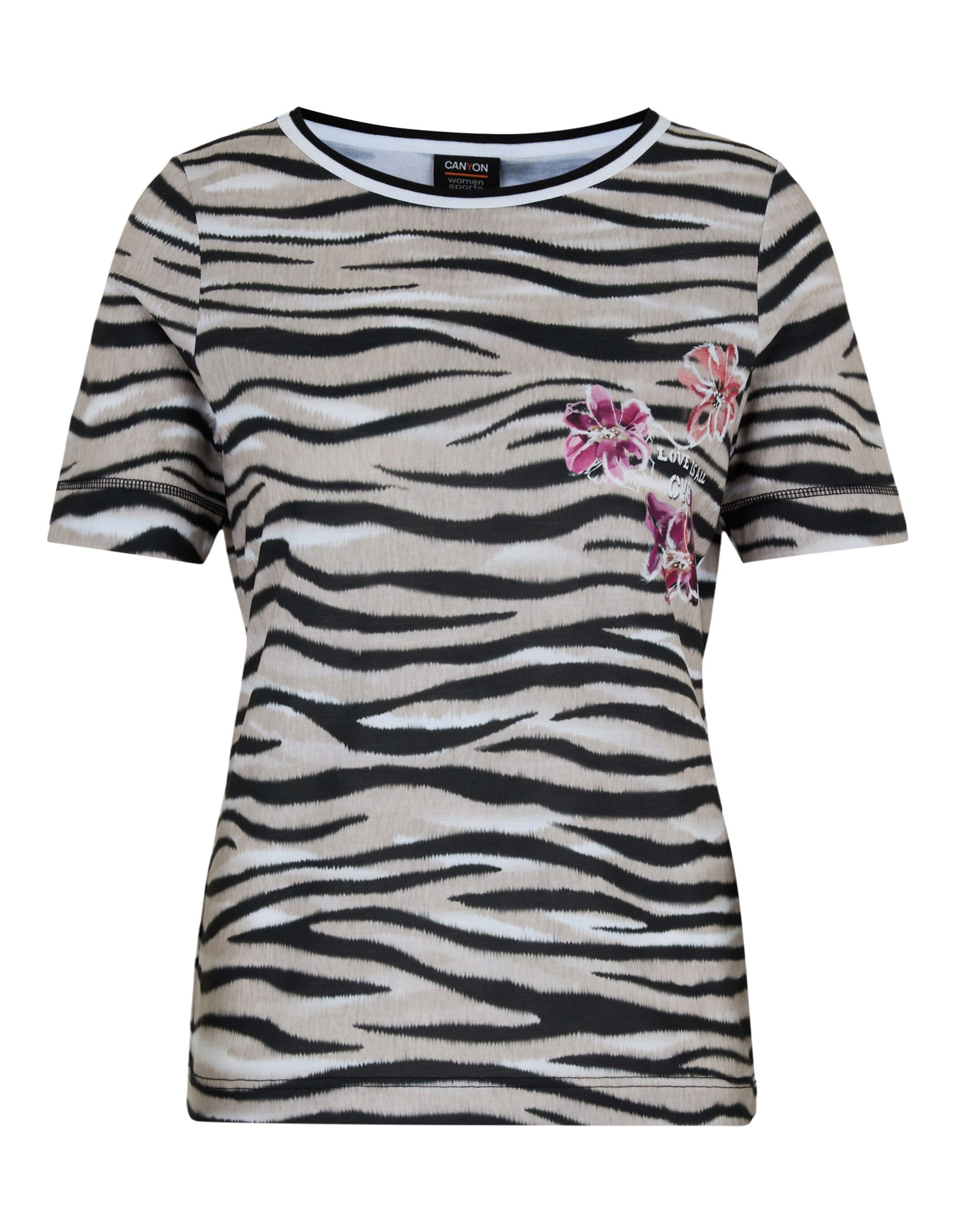T-Shirt Canyon Damen T-Shirt 1/2 Arm ZEBRA CAMEL-BLACK-WHITE