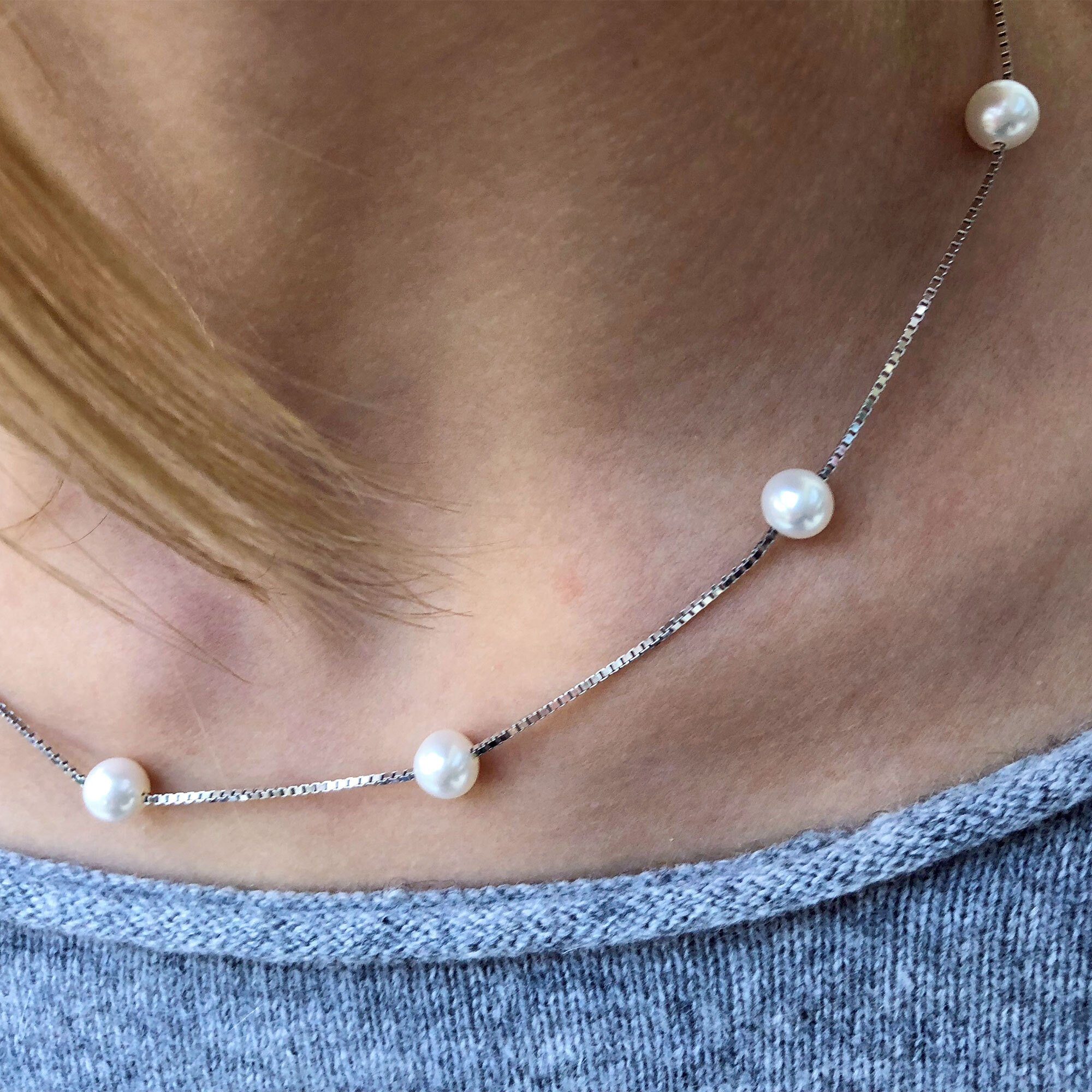 AILORIA Silberkette MASAKO Halskette (1-tlg), Sterling Silber mit 10 Süßwas günstig online kaufen