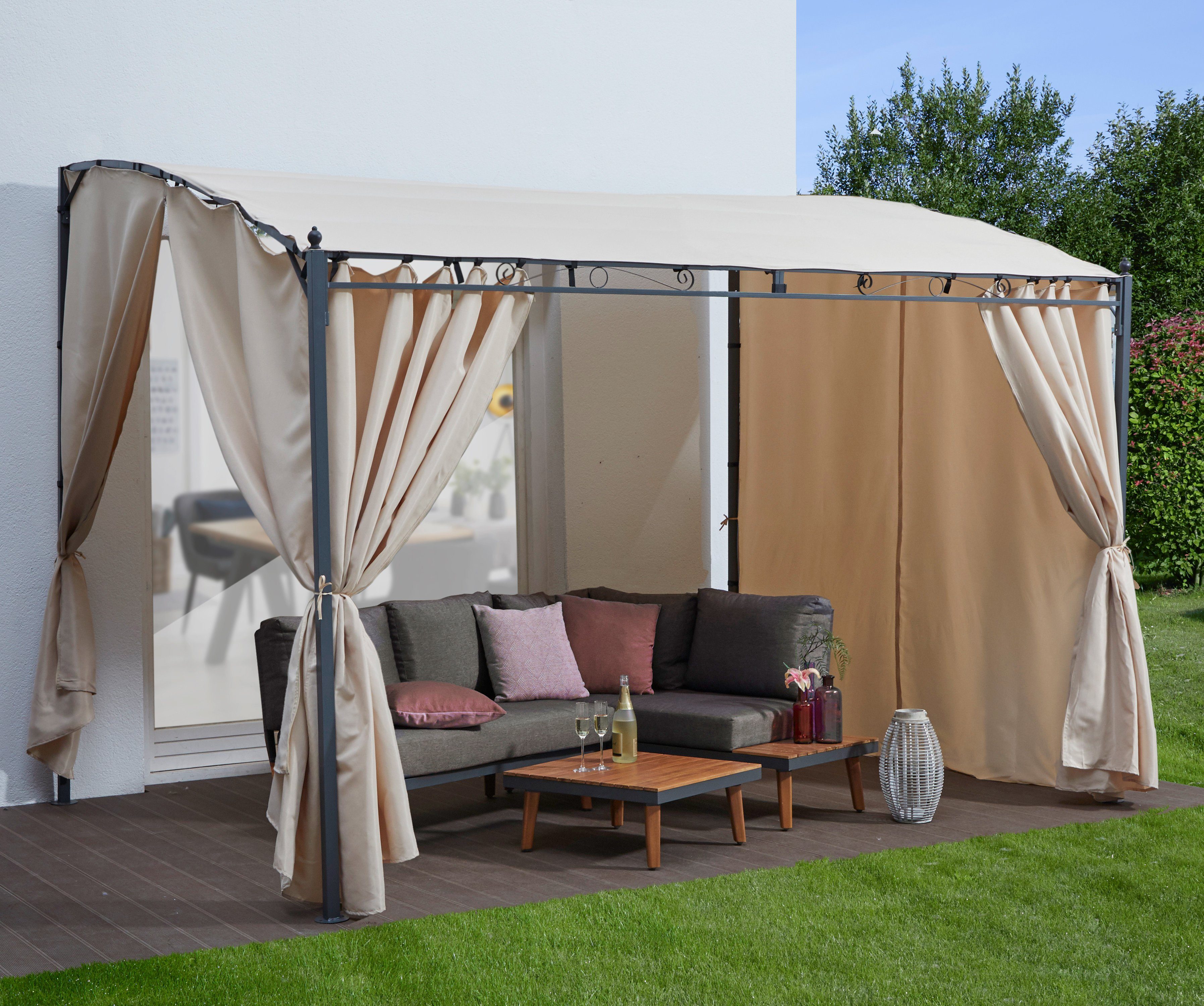 KONIFERA Anbaupavillon Burano, mit 3 Seitenteilen, (Set), BxT : 300x250 cm oder 400x250 cm