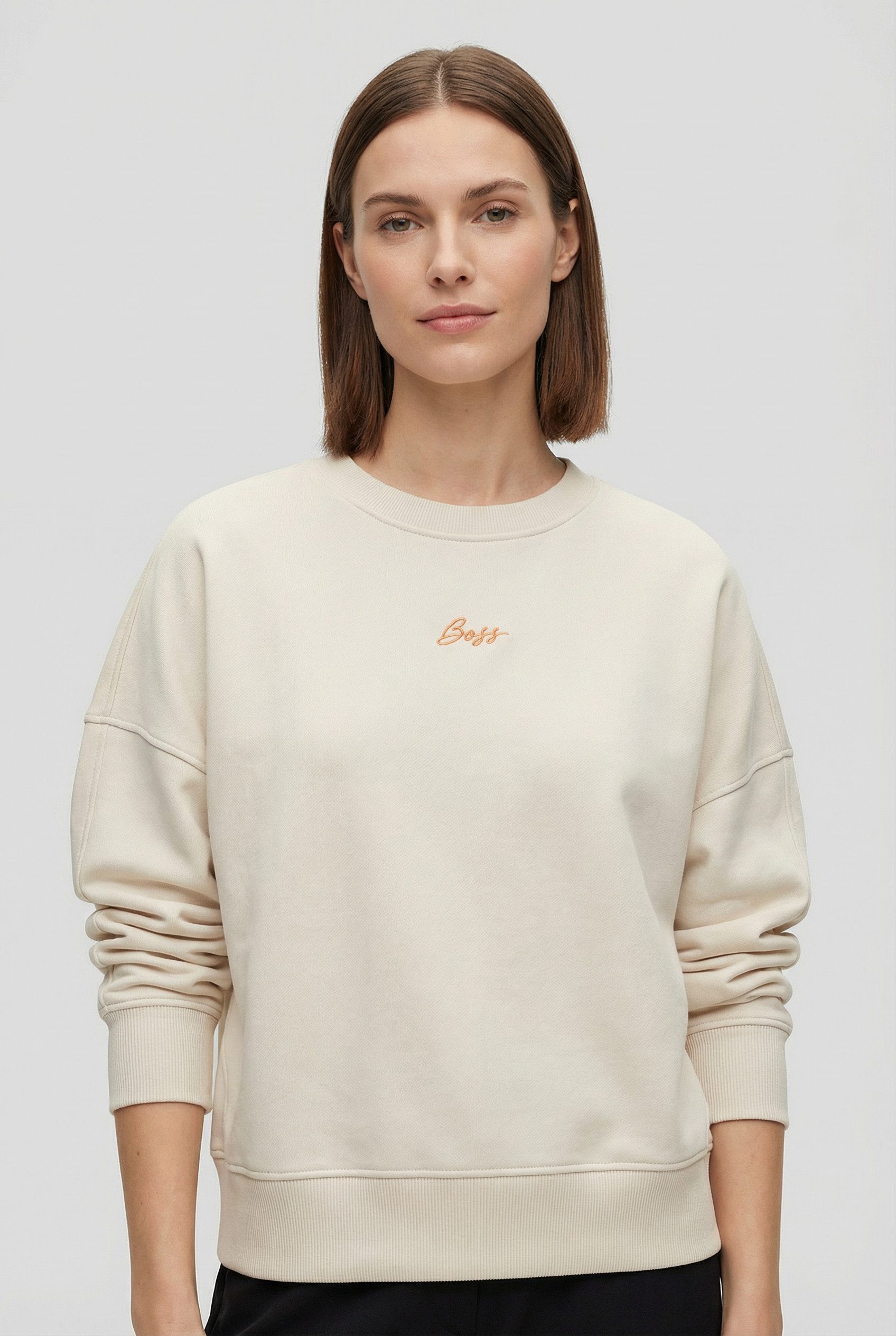 BOSS ORANGE Sweater Ever Premium Damenmode mit Logostickerei, aus Baumwolle
